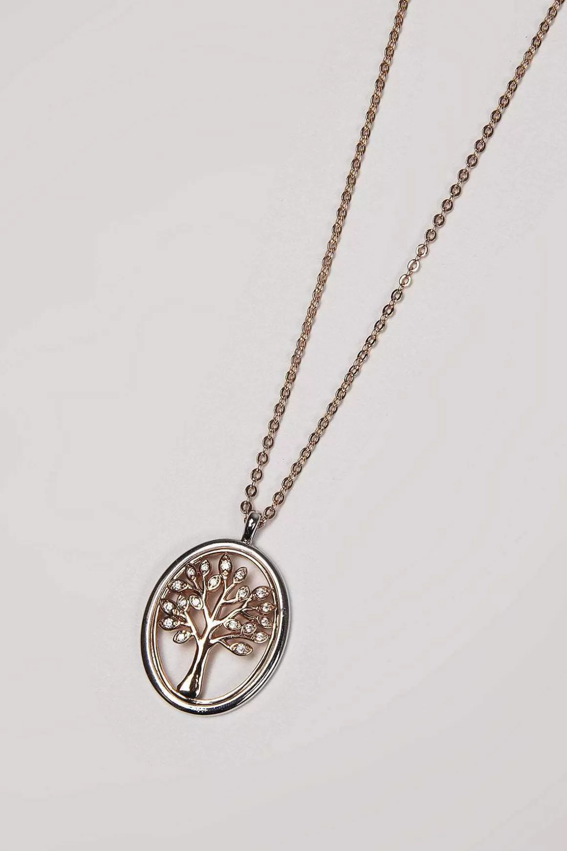 Tipperary Crystal Jewellery Oval Tree Of Life Pendant In Rose Gold Flash Sale