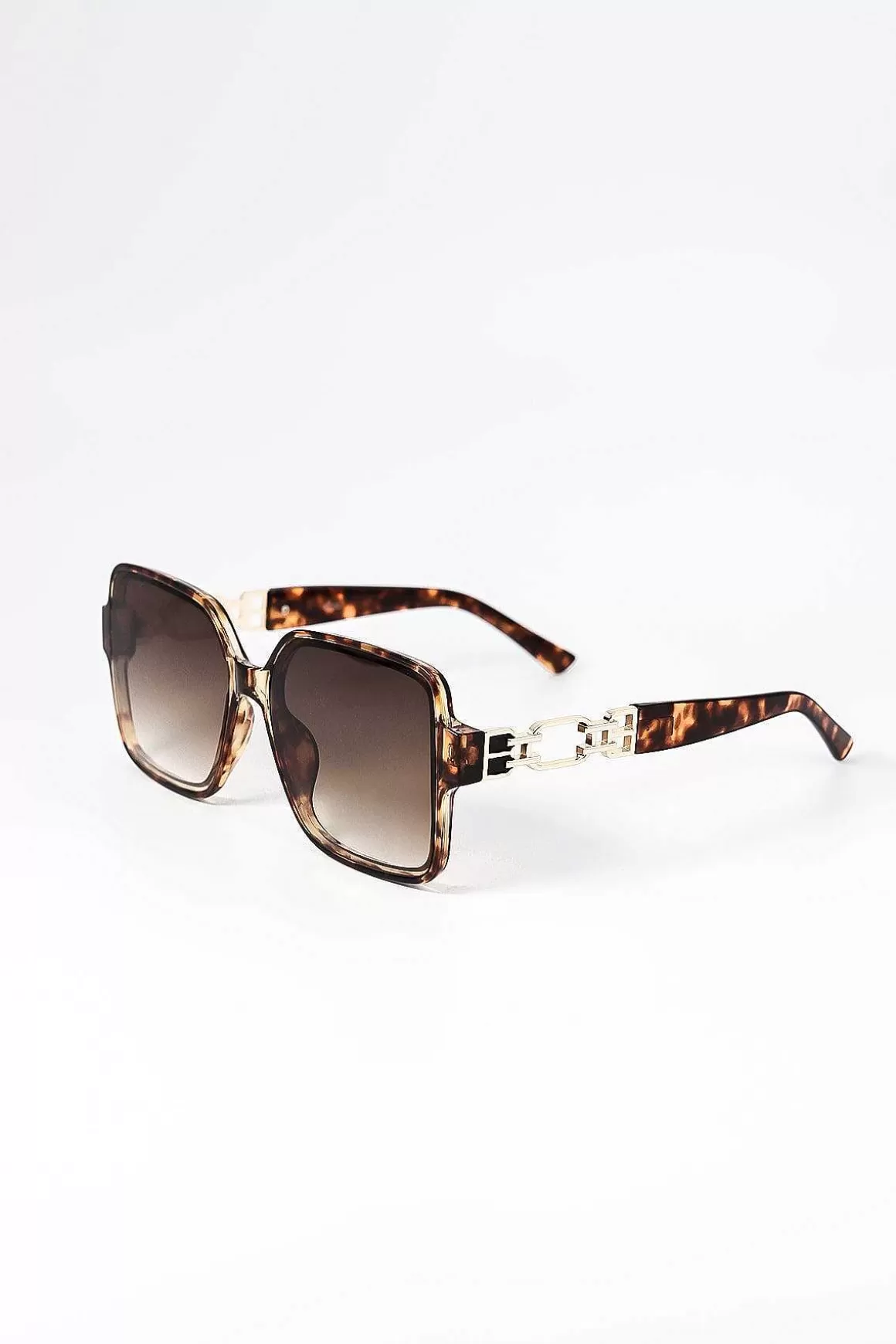SOUL Accessories Oversized Tortoise Shell Sunglasses With Gold Detail Shop