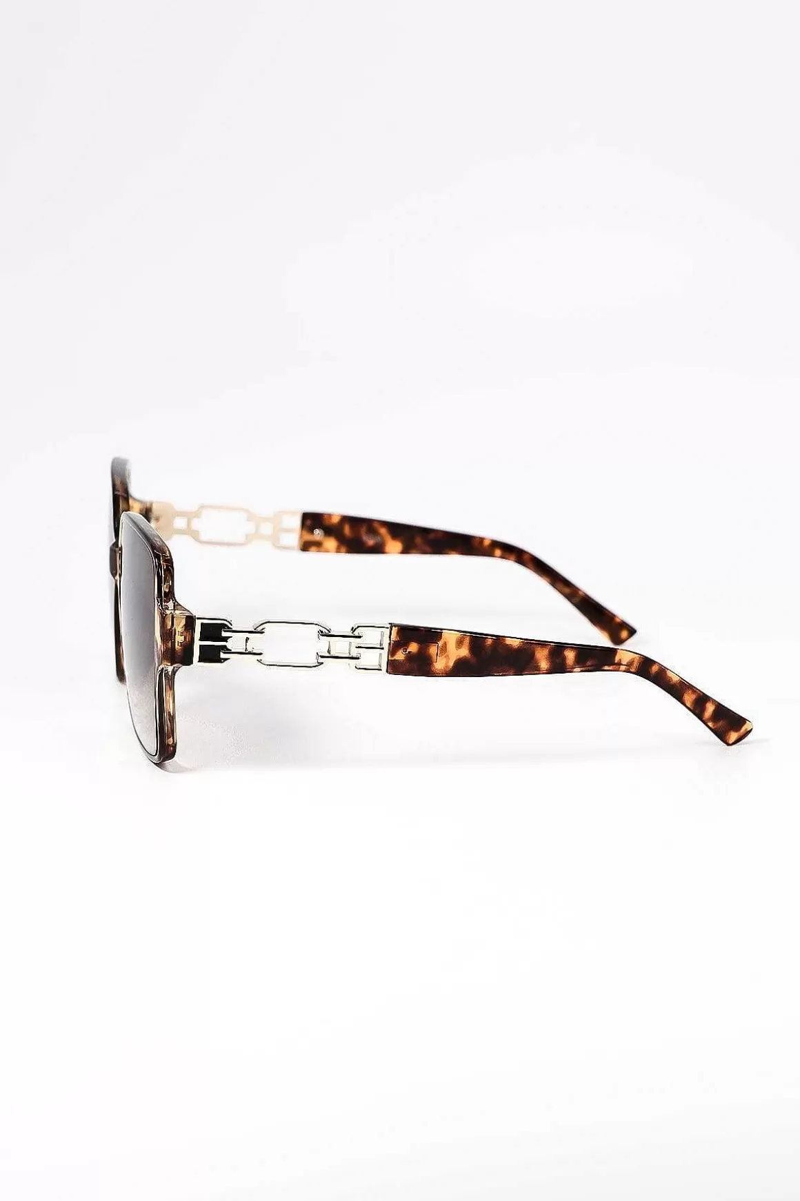 SOUL Accessories Oversized Tortoise Shell Sunglasses With Gold Detail Shop