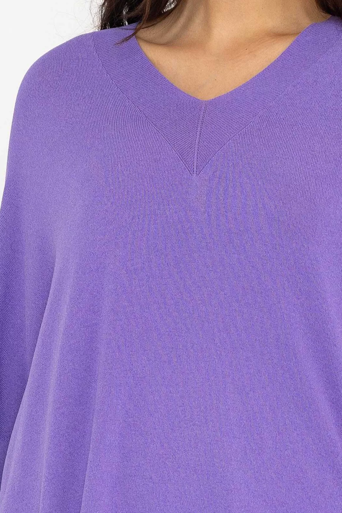 Pala D'oro Oversized V-Neck Jumper In Purple Flash Sale