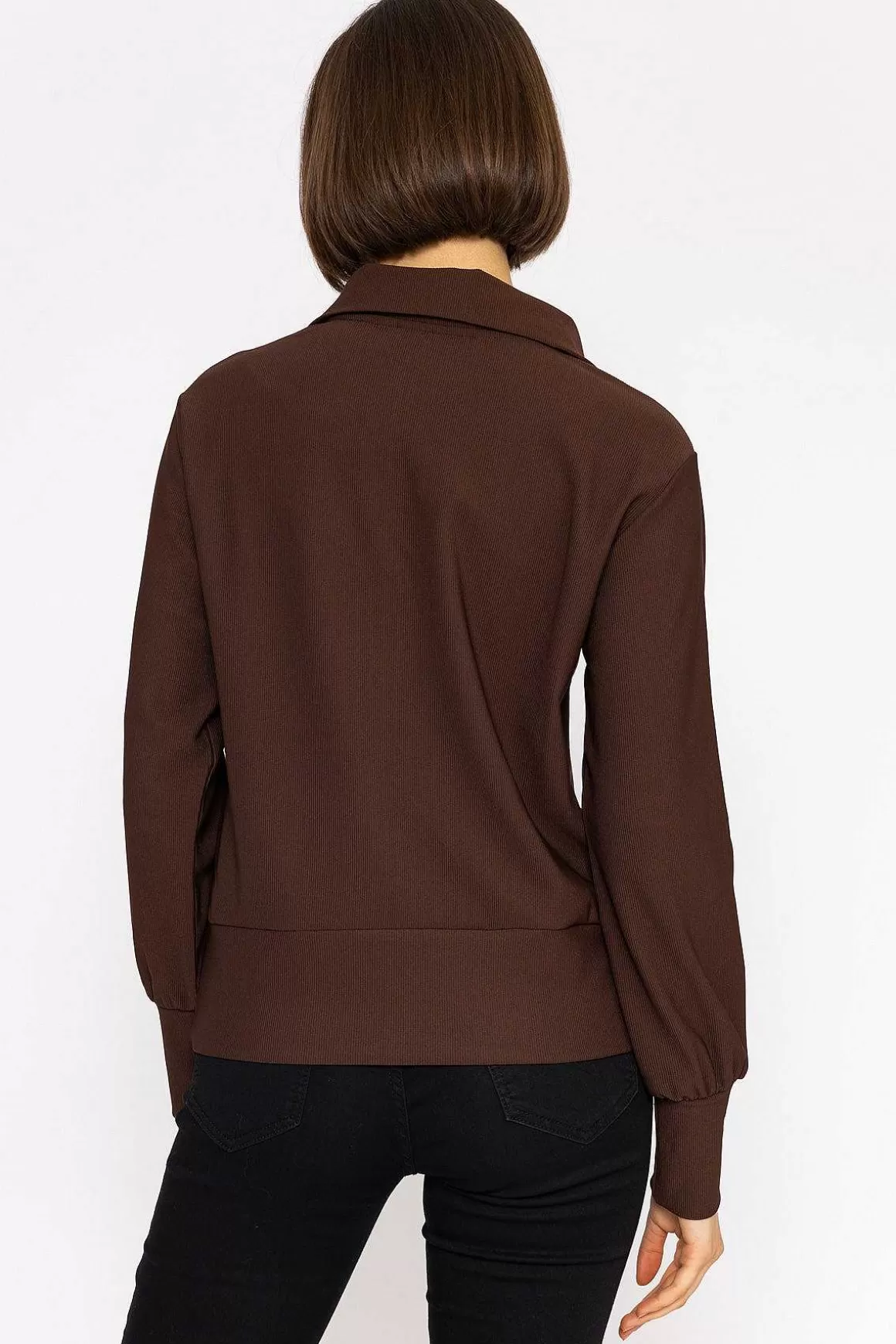 Vero Moda Oversized Zip Sweat Top In Coffee Cheap