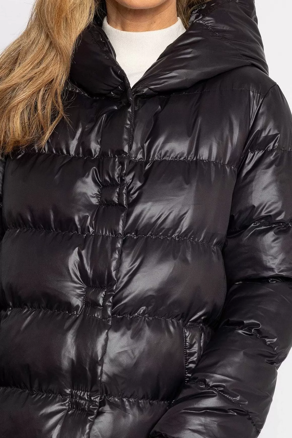 J'aime la Vie Padded Puffer Coat In Black Best Sale