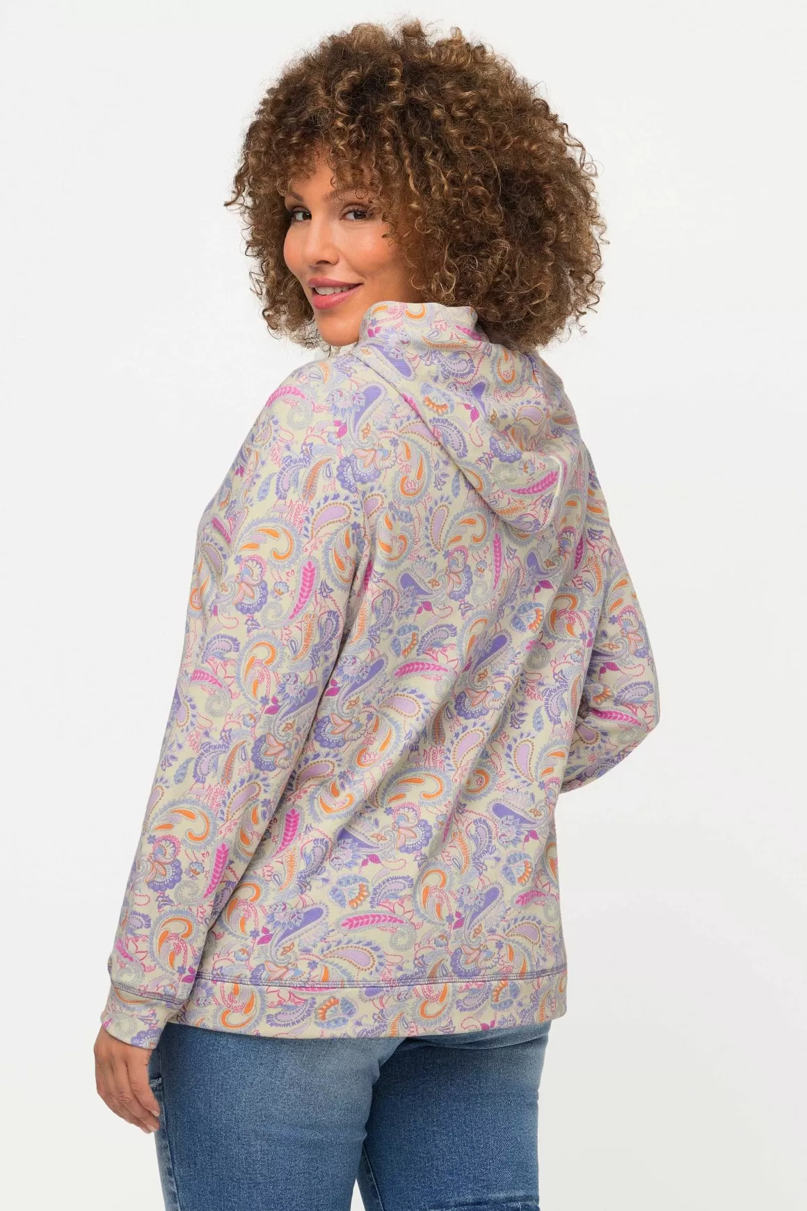 Ulla Popken Paisley Print Hoodie In Multi Best Sale