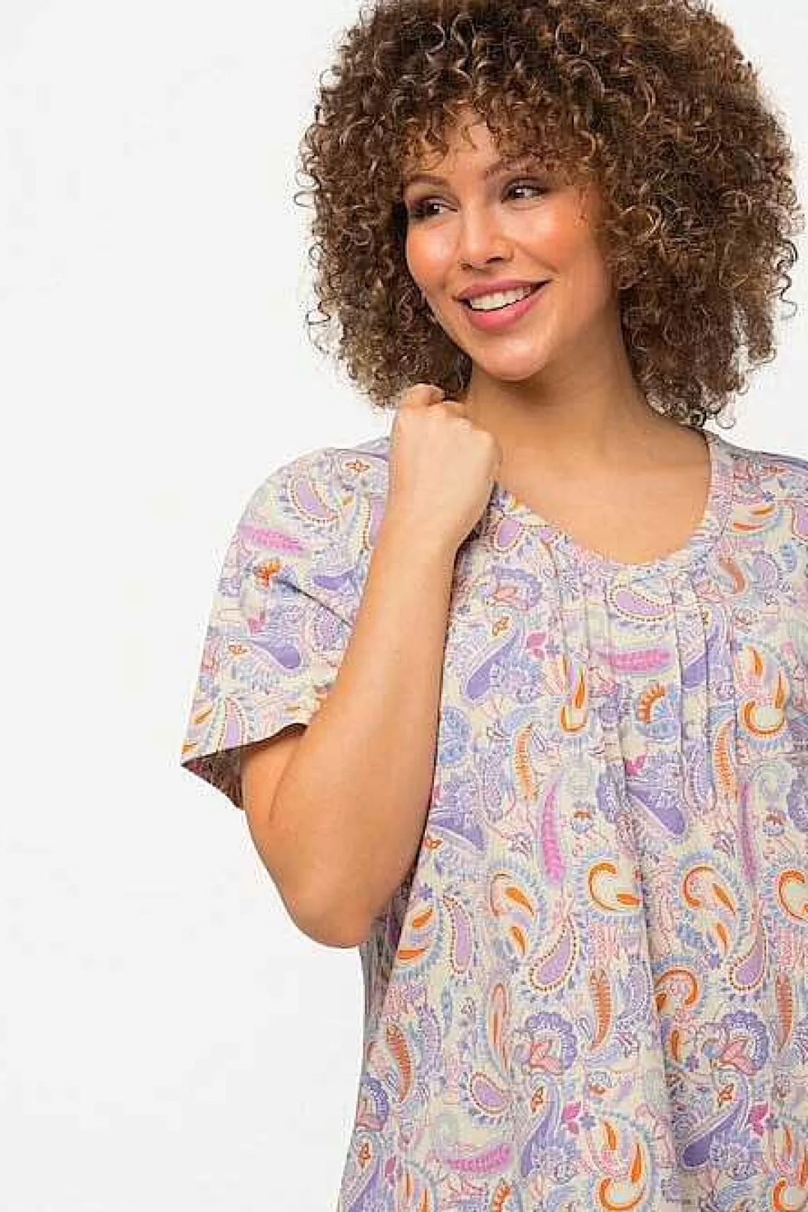 Ulla Popken Pastel Paisley Print Top In Multi Cheap