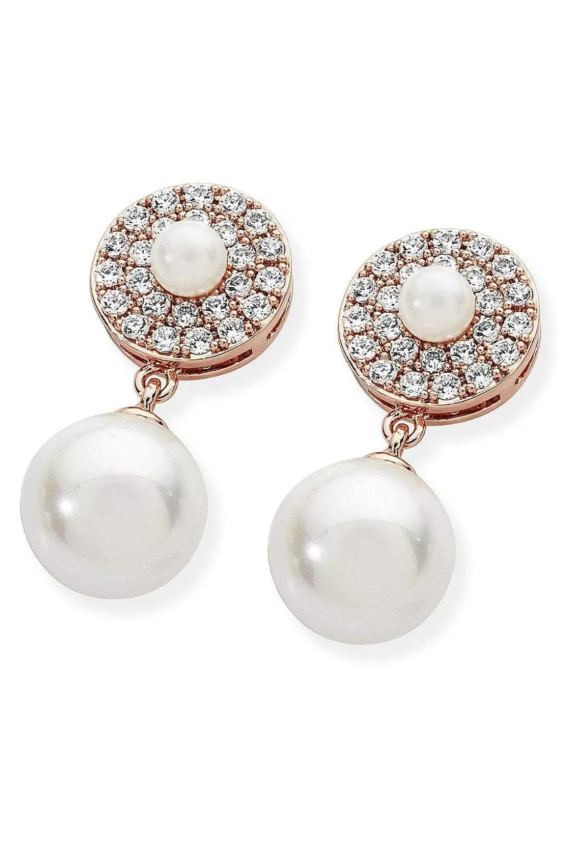 Tipperary Crystal Jewellery Pave Circle With Drop Pearl Earrings Flash Sale