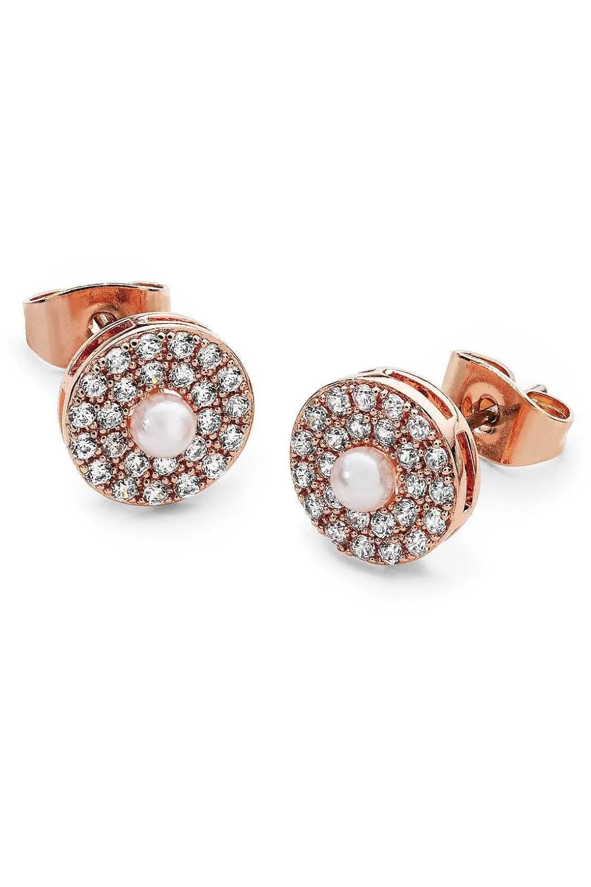 Tipperary Crystal Jewellery Pave Circle With Pearl Centre Earrings Online