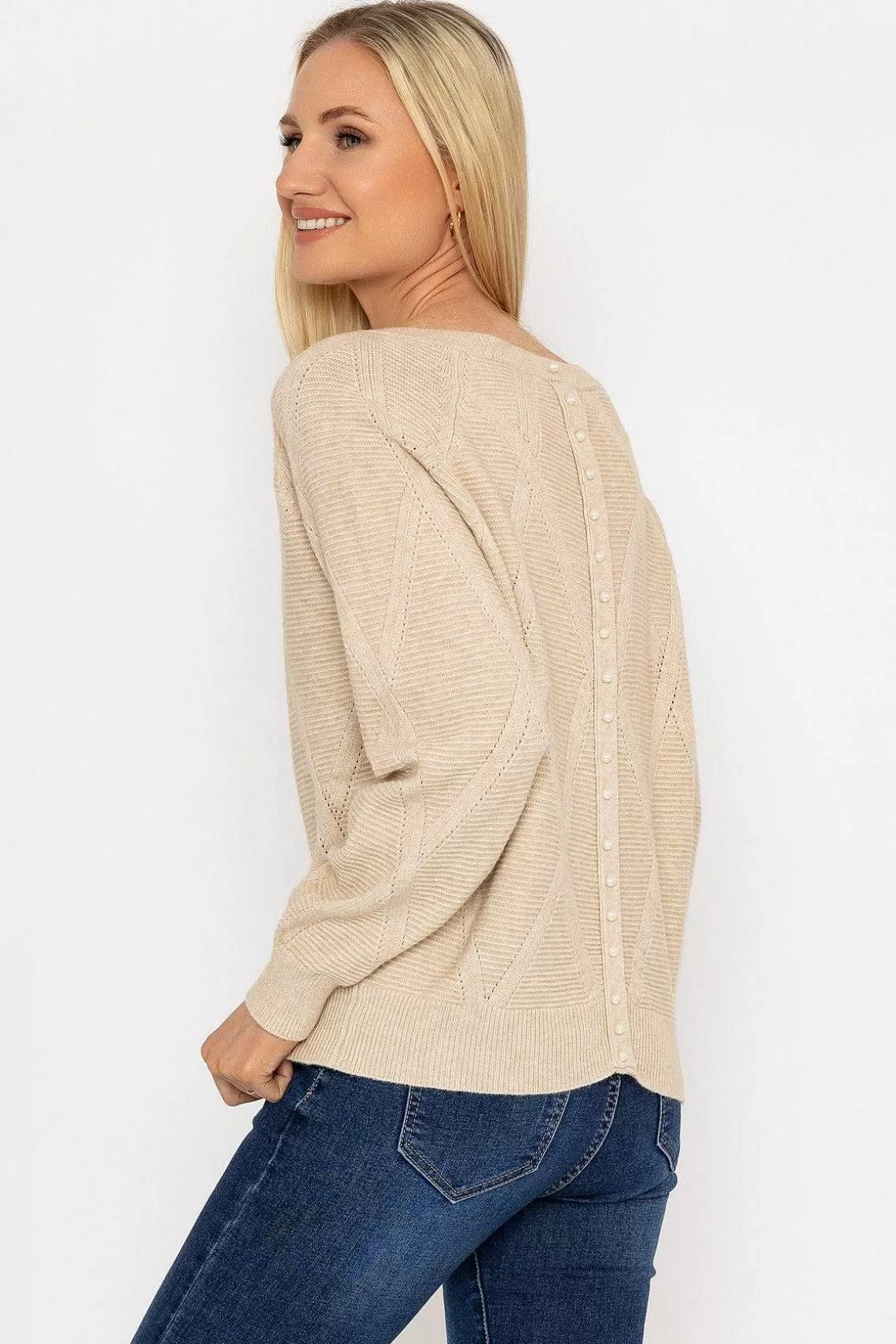 J'aime la Vie Pearl Back Knit In Beige Store