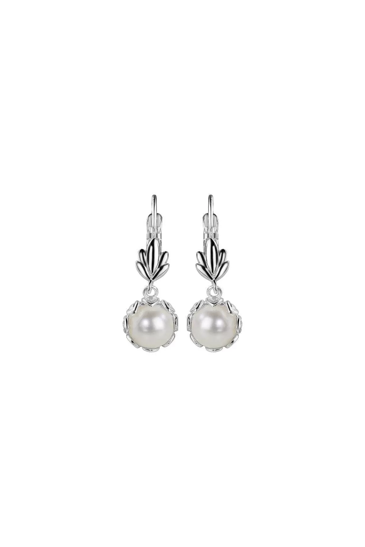 Newbridge Silverware Jewellery Pearl Leaf Drop Earrings Online