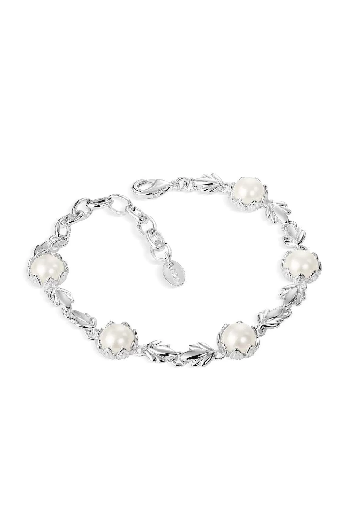 Newbridge Silverware Jewellery Pearl Leaf Link Bracelet Shop