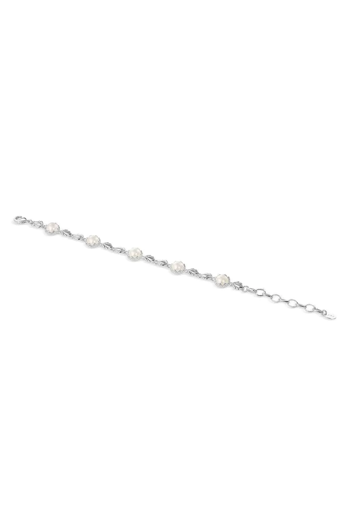 Newbridge Silverware Jewellery Pearl Leaf Link Bracelet Shop