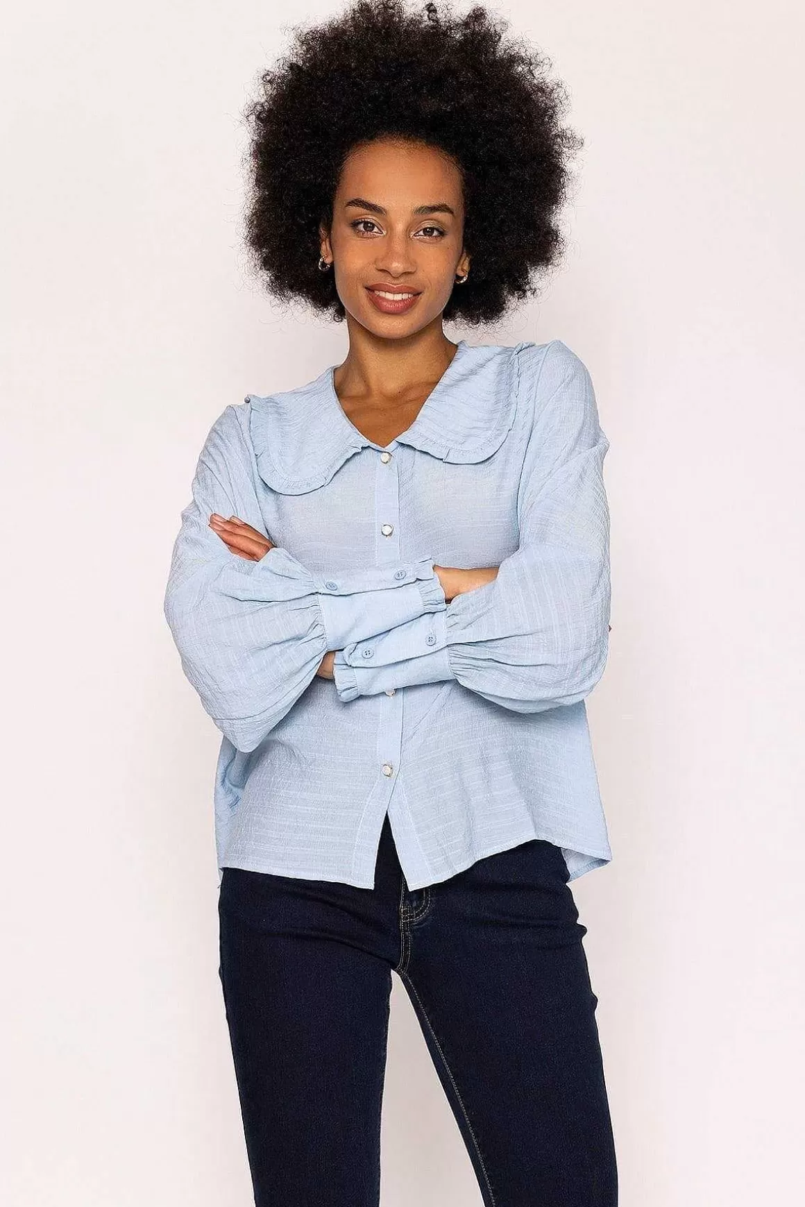 Rowen Avenue Peter Pan Blouse In Light Blue Best Sale