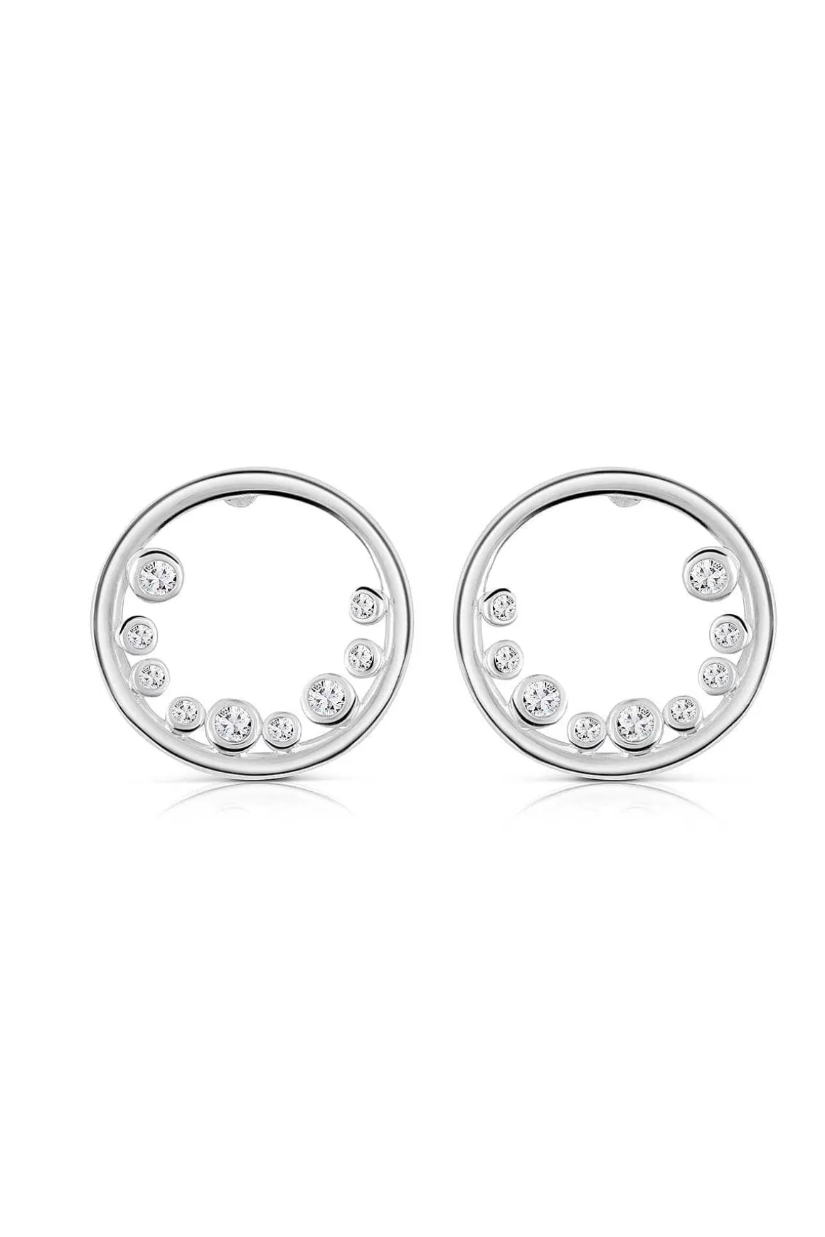 Newbridge Silverware Jewellery Petite Circular Earrings With Clear Stones Shop