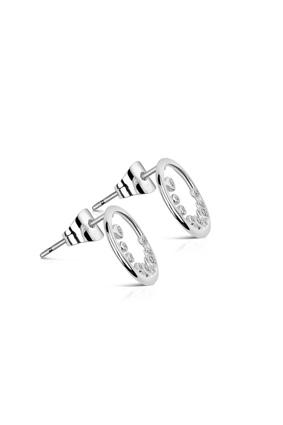 Newbridge Silverware Jewellery Petite Circular Earrings With Clear Stones Shop