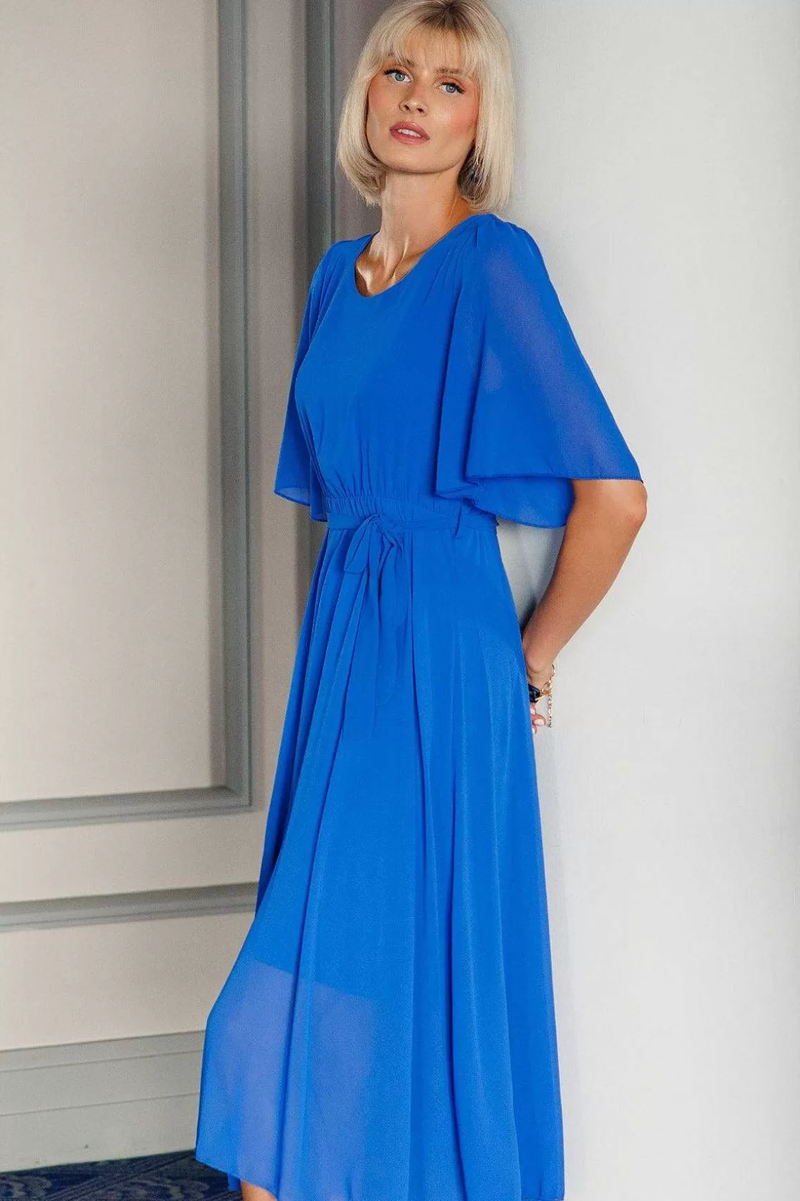 Pala D'oro Philipa Blue Midi Dress Store