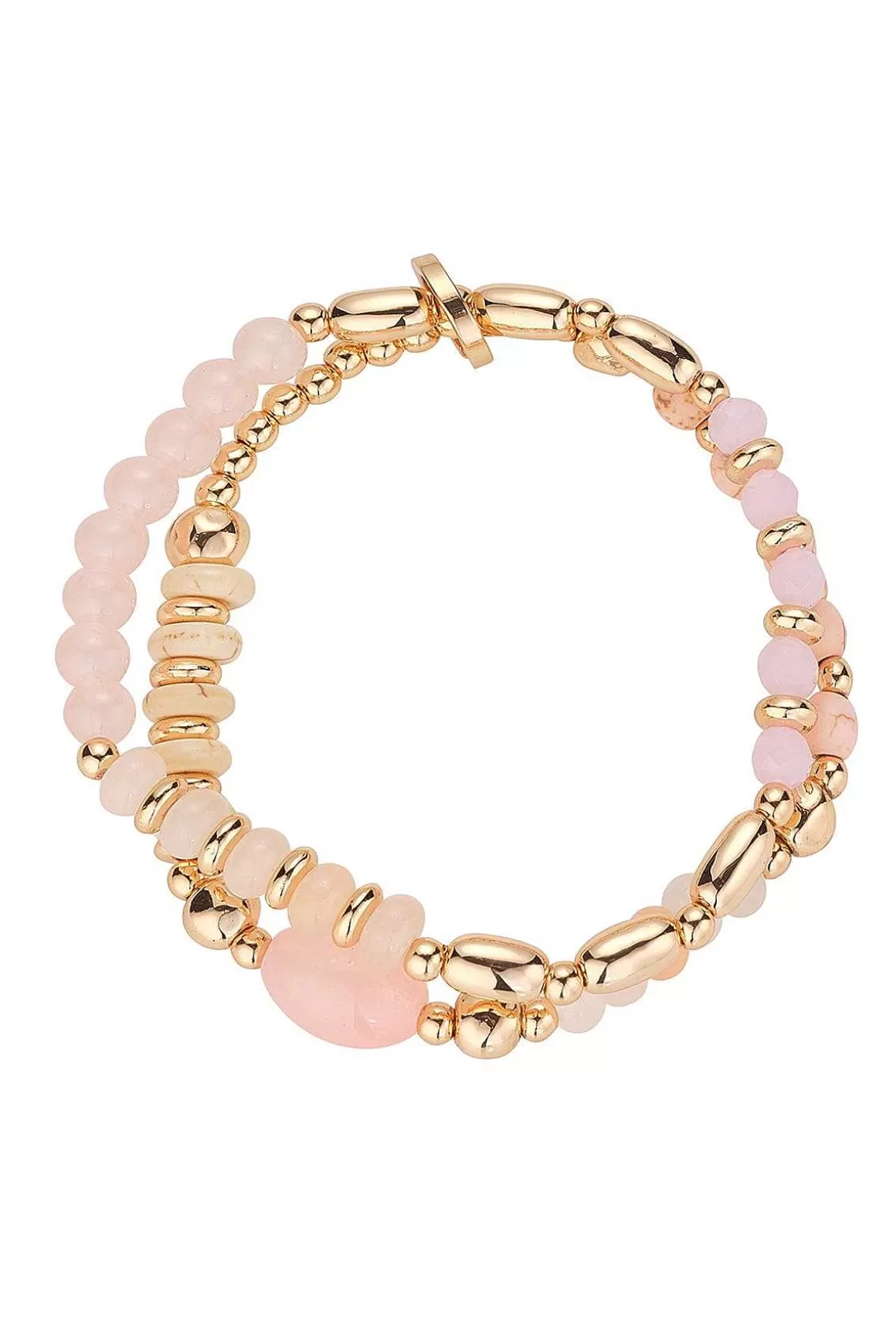 Knight & Day Pink And Beige Bead Bracelet Store