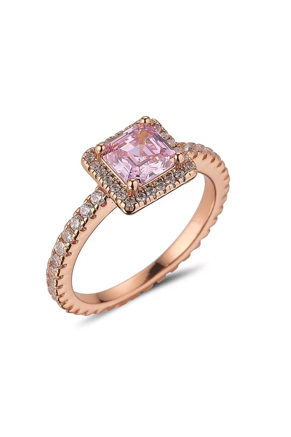 Knight & Day Pink Cz Rose Gold Ring Size 7 Clearance