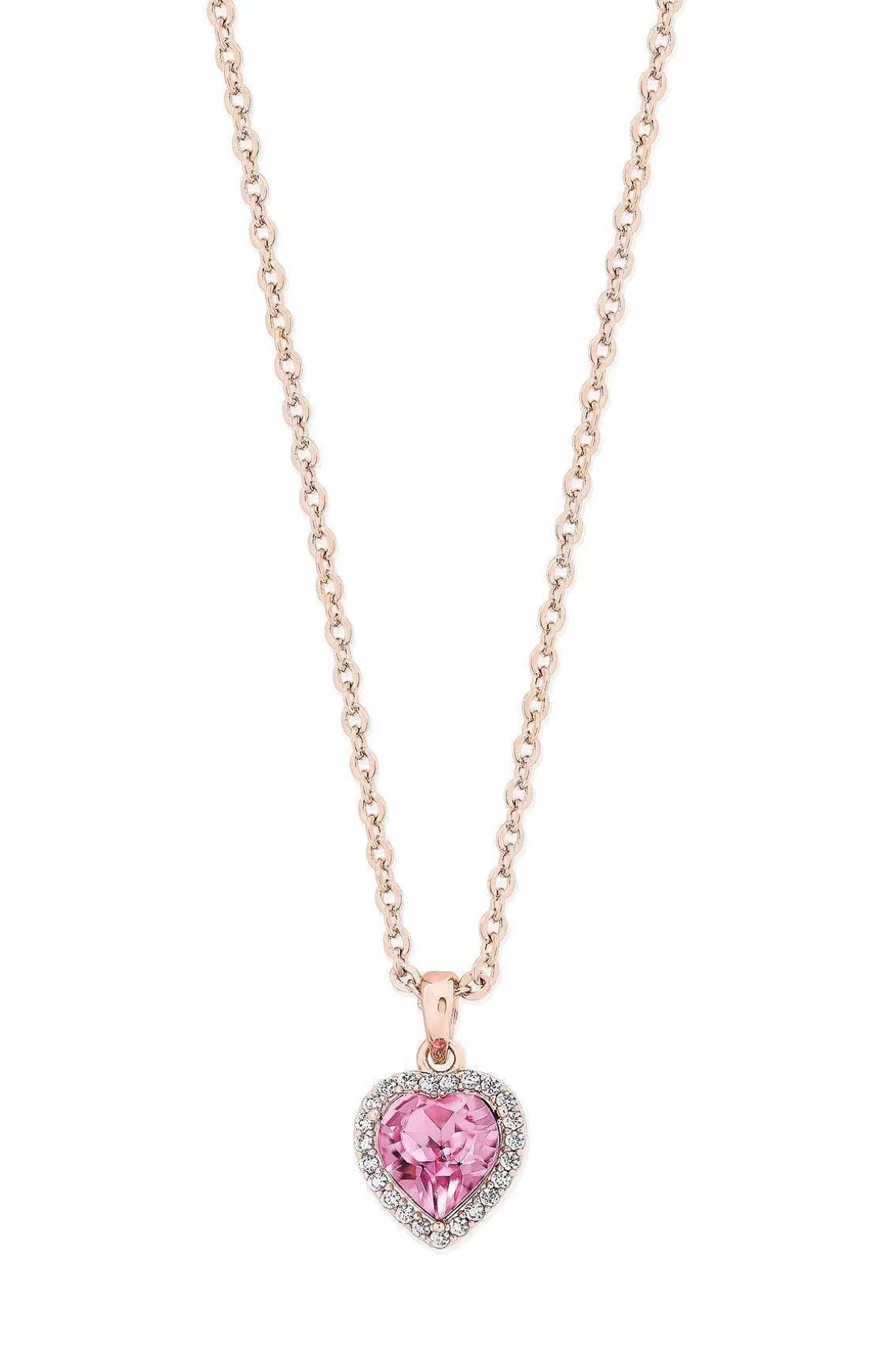 Tipperary Crystal Jewellery Pink Heart Drop Pendant In Rose Gold Fashion