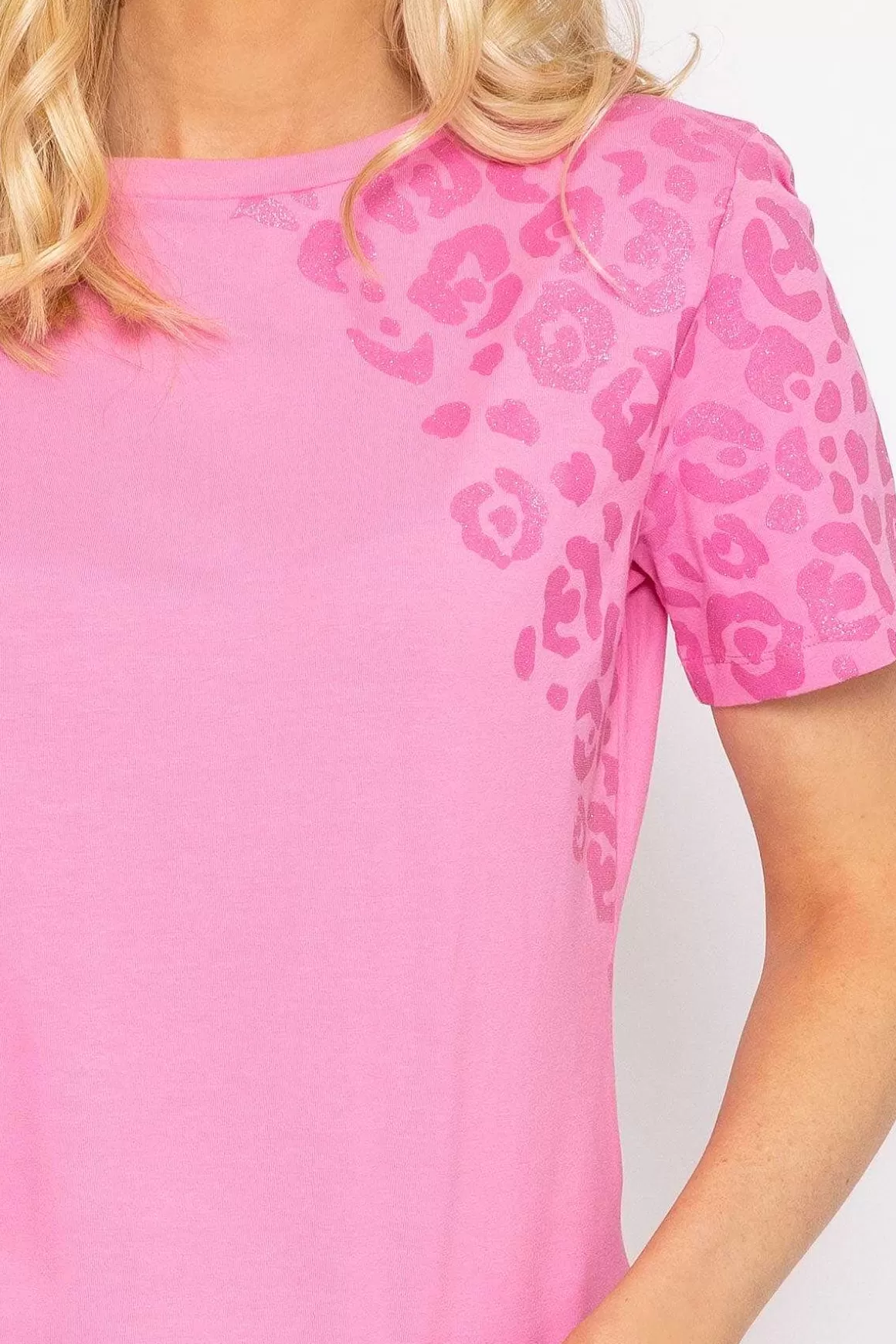 Kelly & Grace Weekend Pink Leopard Cotton T-Shirt Store