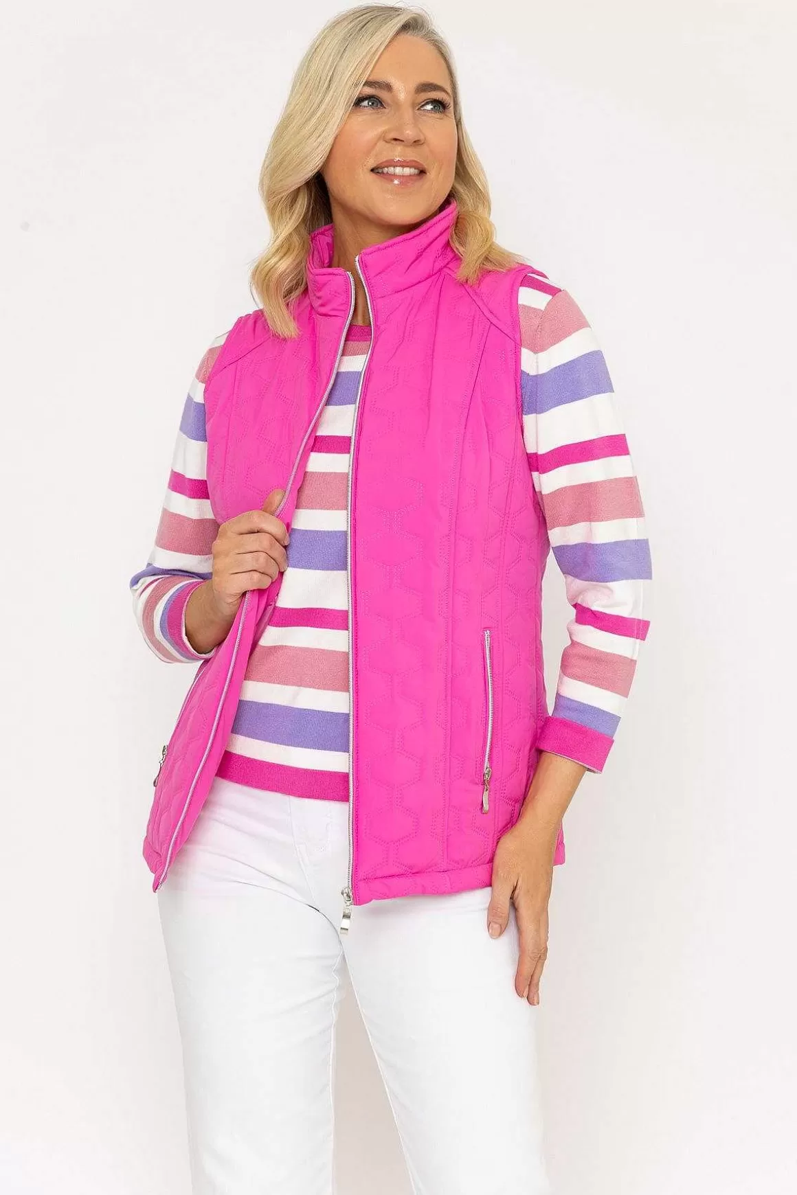 Voulez Vous Pink Quilted Gilet Fashion