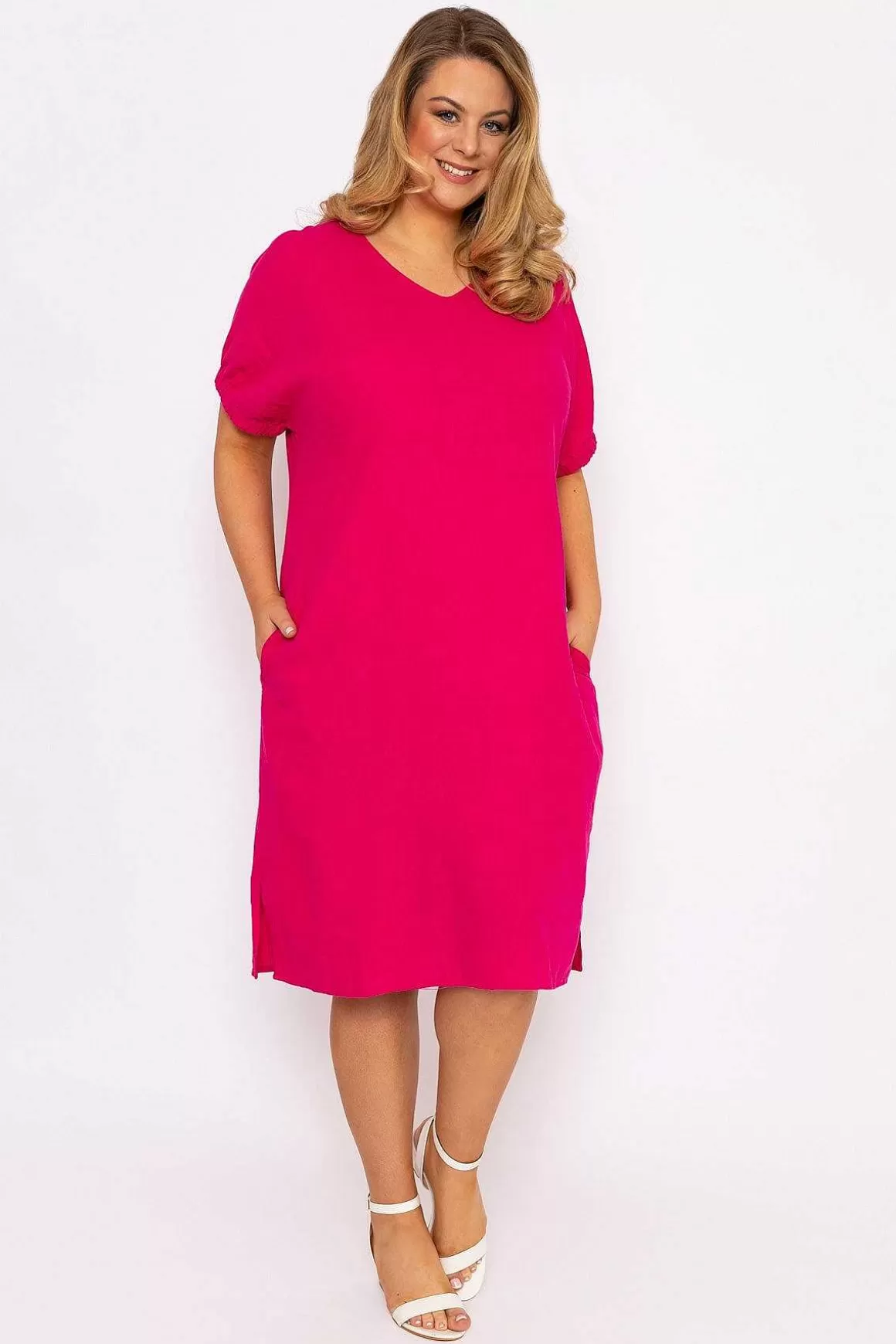 Ulla Popken Pink Viscose Dress New