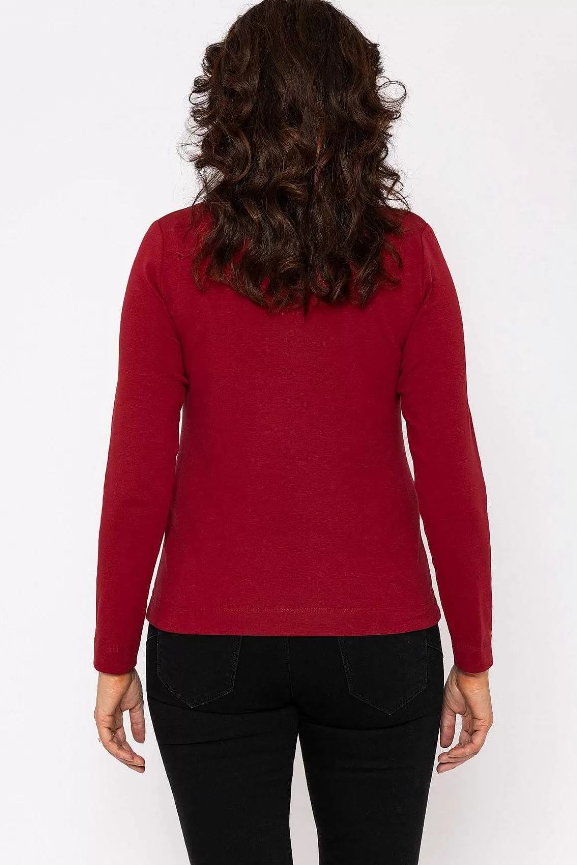 Voulez Vous Plain Collared Top In Burgundy Discount