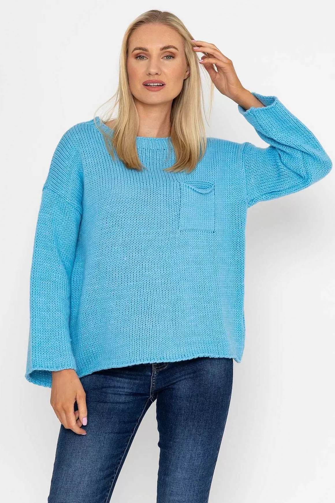 Pala D'oro Pocket Knit In Blue Cheap