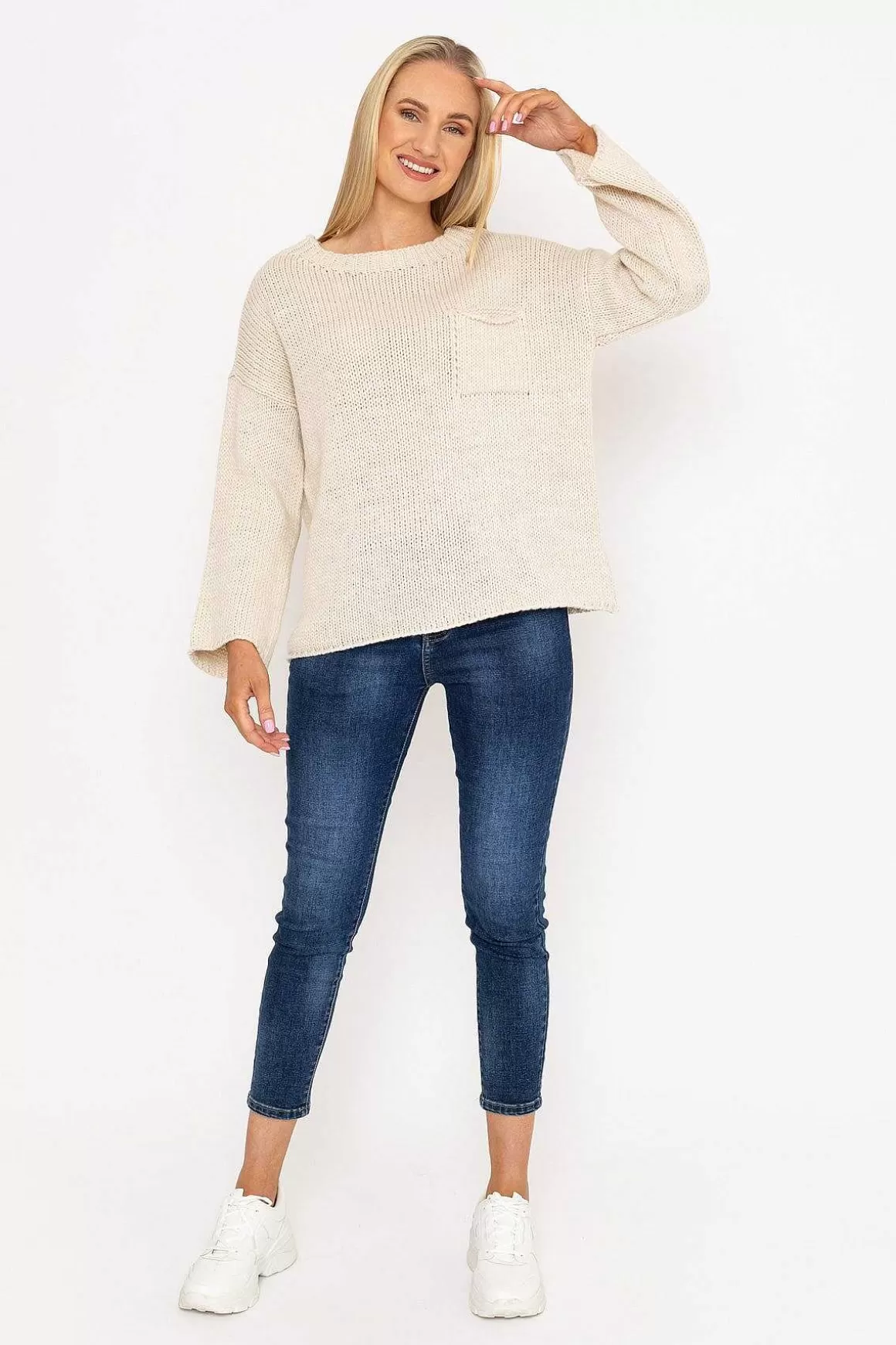 Pala D'oro Pocket Knit In Ecru Online