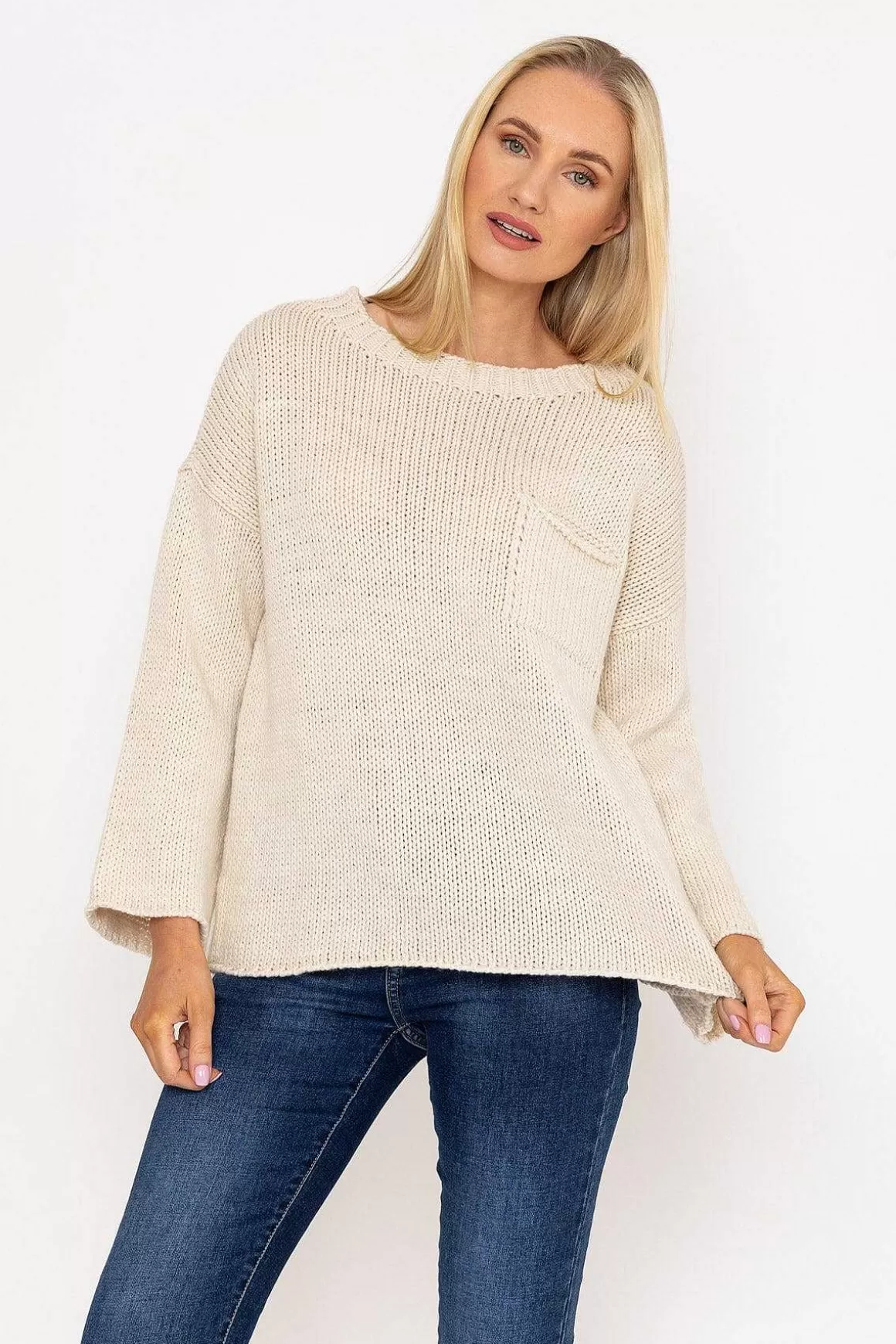 Pala D'oro Pocket Knit In Ecru Online