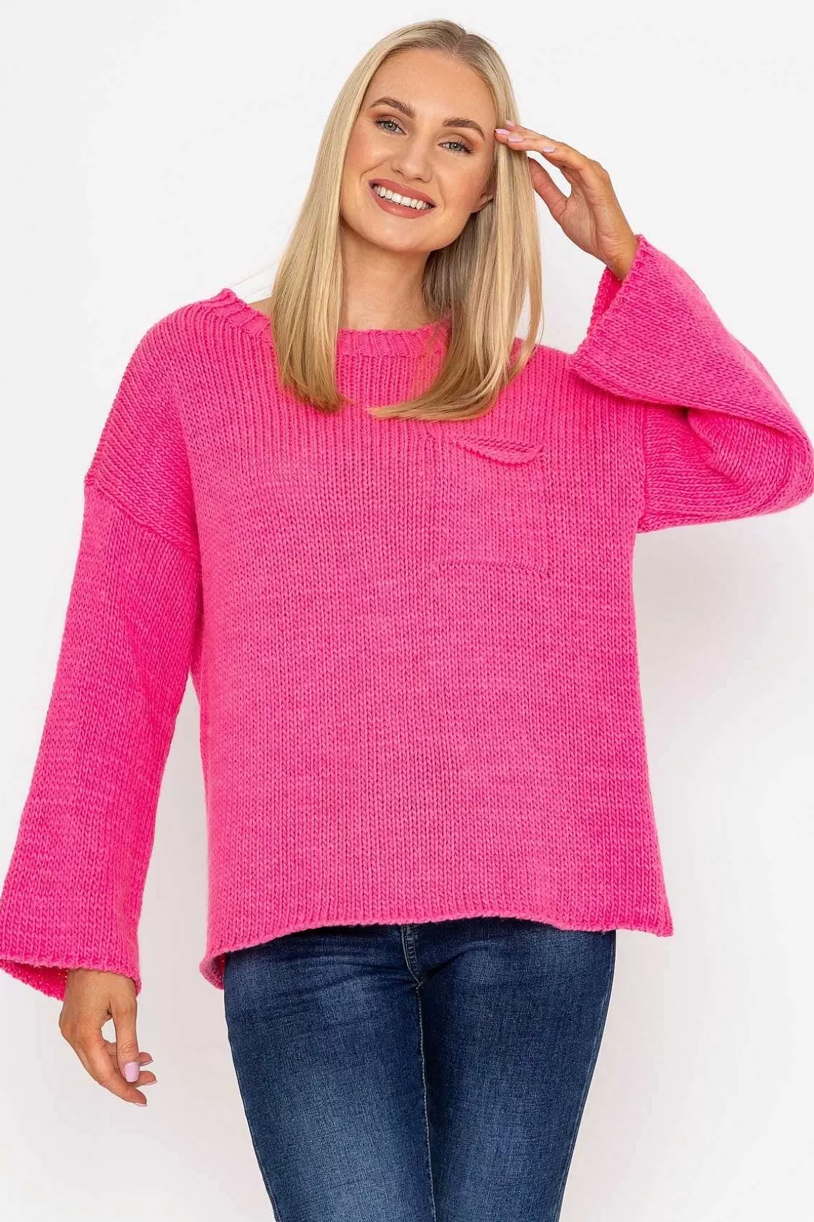 Pala D'oro Pocket Knit In Pink Hot