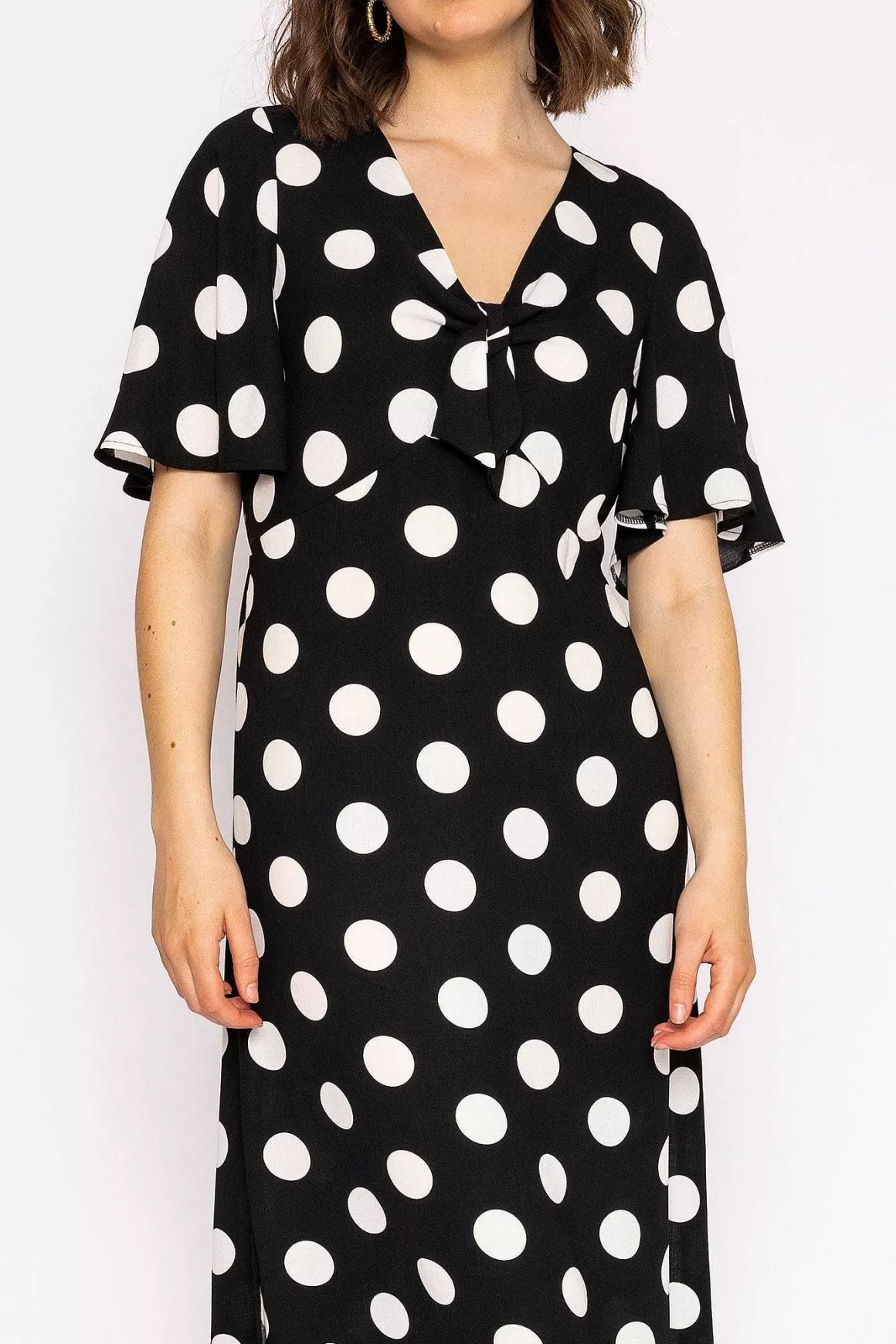 Rowen Avenue Polka Dot Dress In Black Cheap