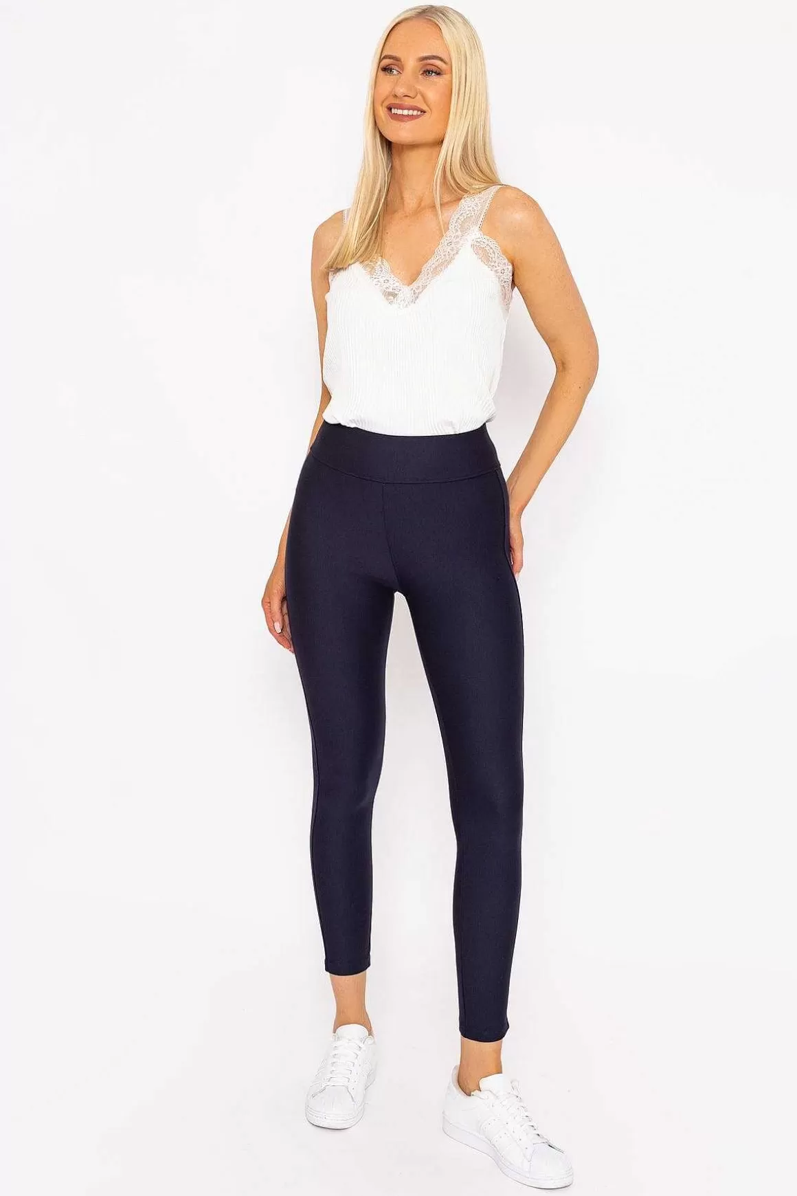 J'aime la Vie Ponte Leggings In Navy New