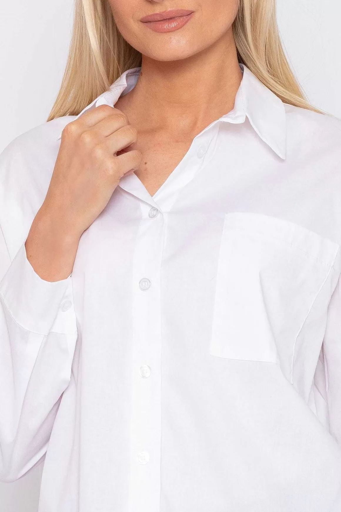 Rowen Avenue Poplin Shirt In White Clearance