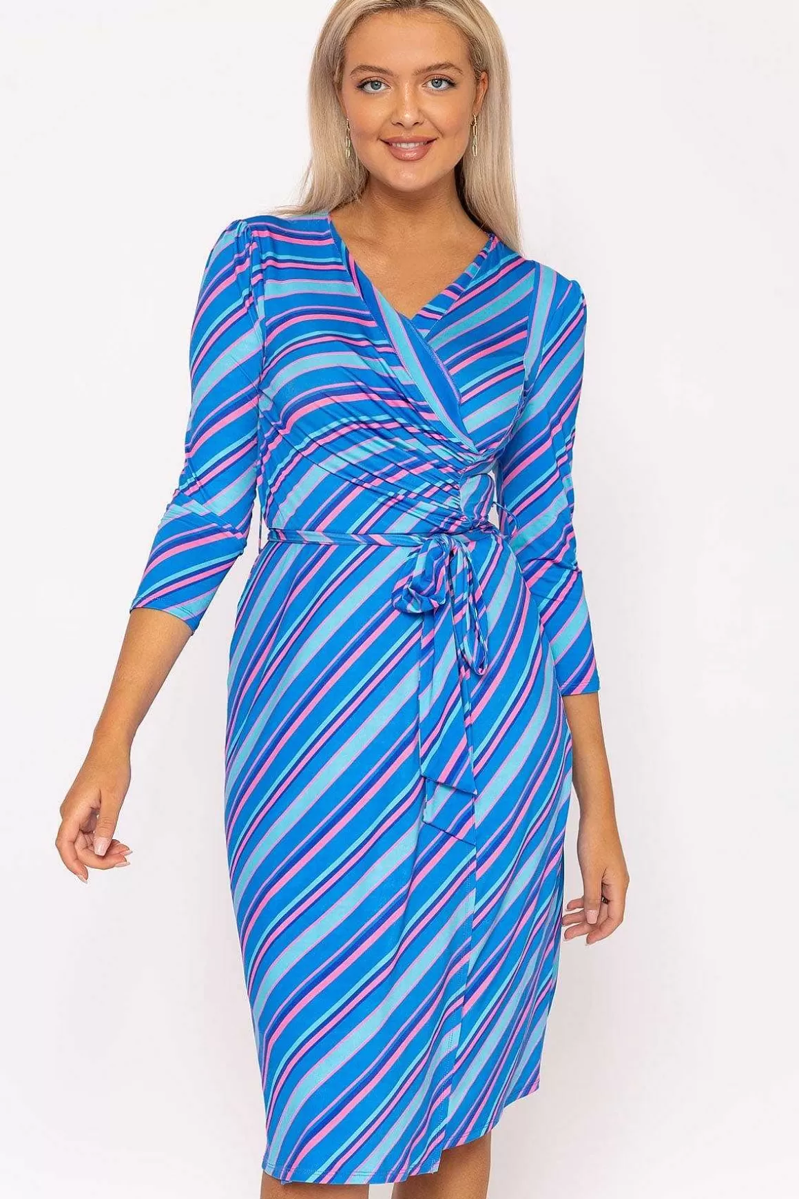 Rowen Avenue Printed Blue Jersey Dress Clearance