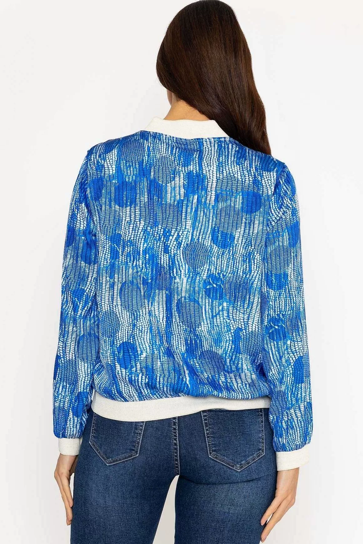 Pala D'oro Printed Bomber Jacket In Blue Online