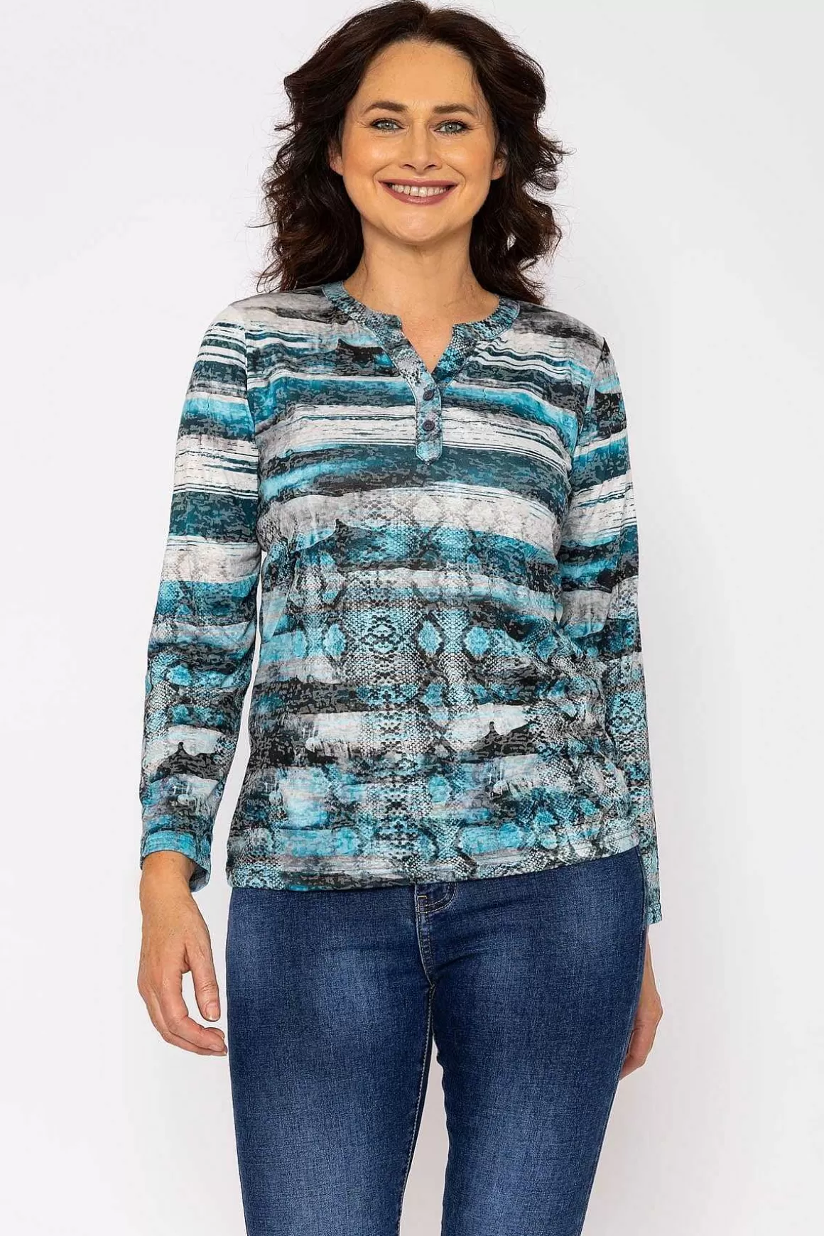 Voulez Vous Printed Burnout Top In Blue Outlet