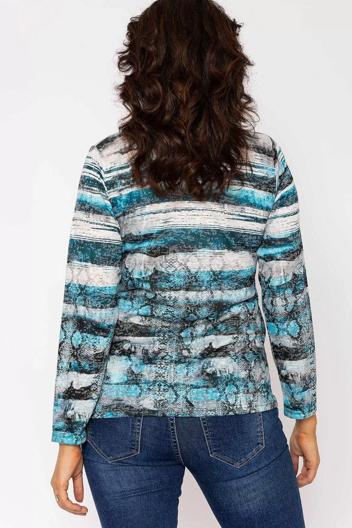 Voulez Vous Printed Burnout Top In Blue Outlet