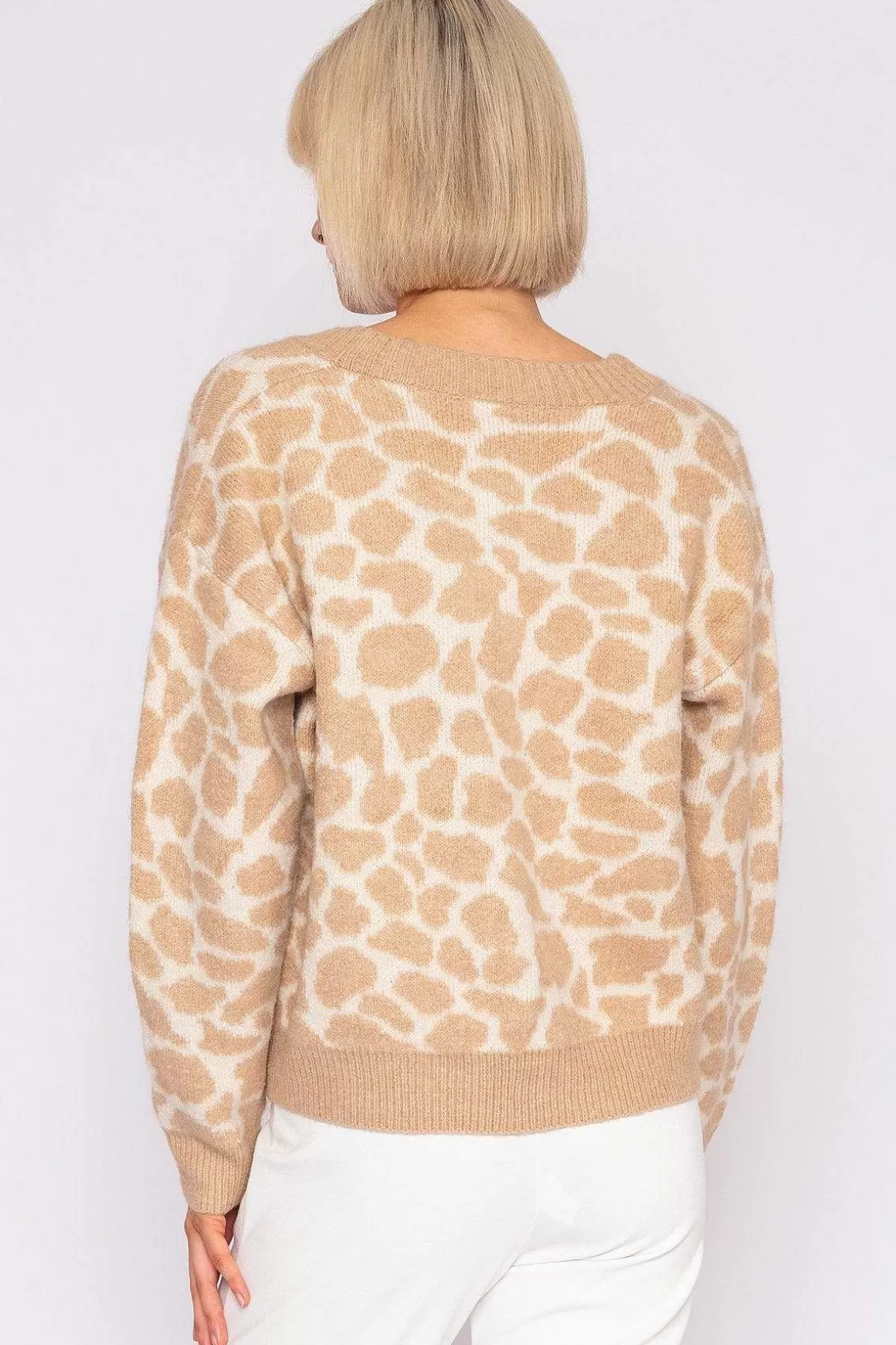 J'aime la Vie Printed Cardigan In Beige Shop