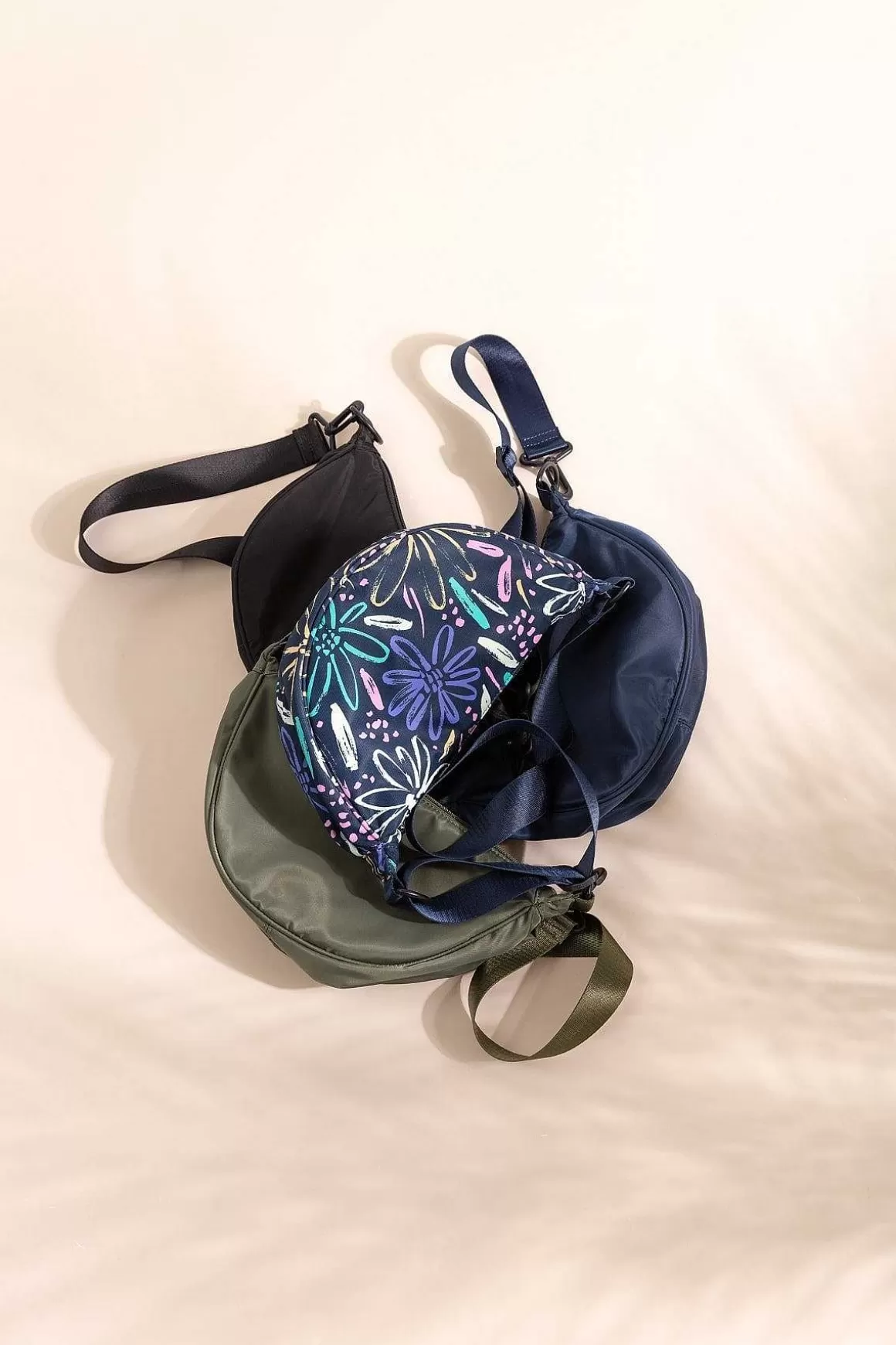 SOUL Accessories Printed Crescent Shape Crossbody In Navy New