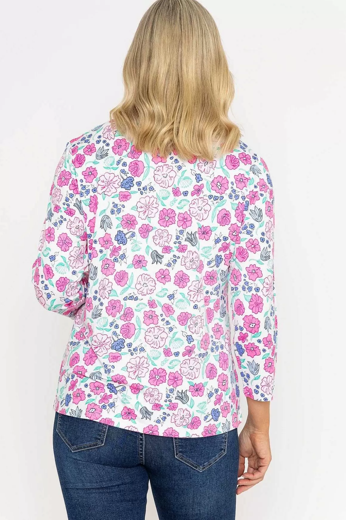 Voulez Vous Printed Jersey Top In Pink Fashion