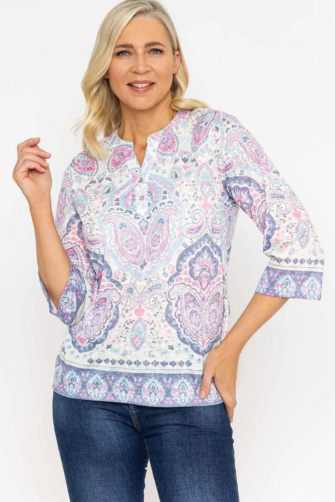 Voulez Vous Printed Plaquet Top In Pink Cheap