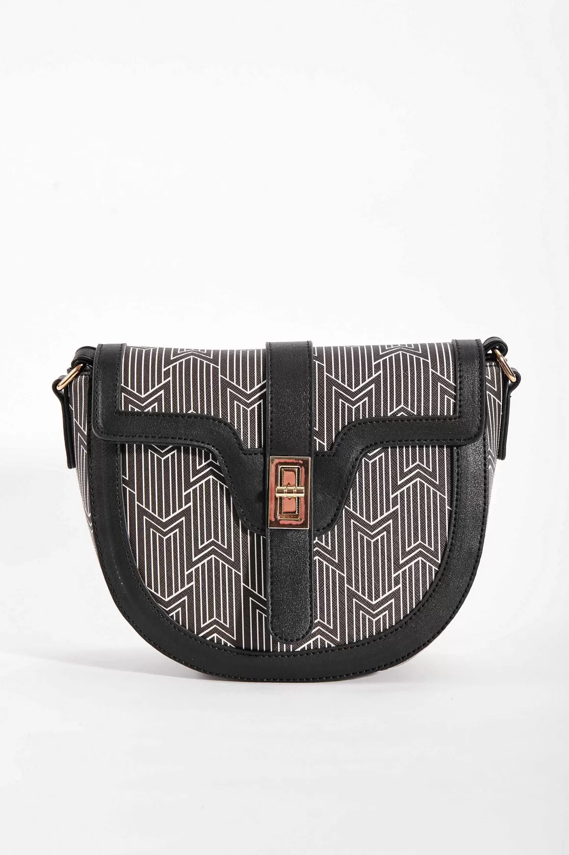 SOUL Accessories Printed Saddle Bag In Black Fashion