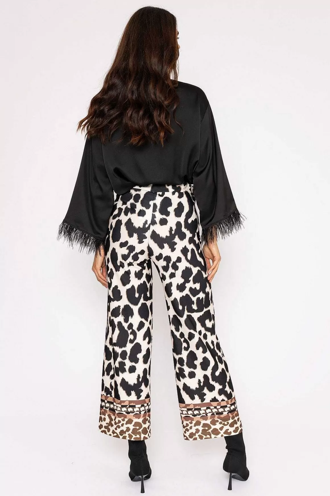 Pala D'oro Printed Trousers In Black Clearance