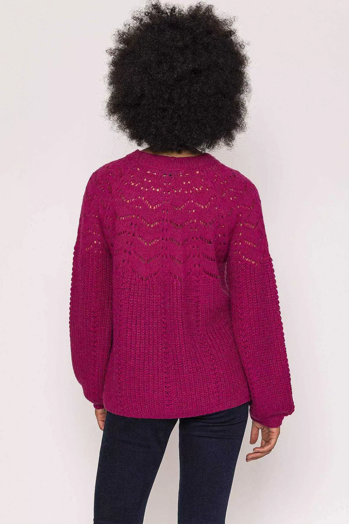 Rowen Avenue Puff Sleeve Knit In Fuschia Clearance