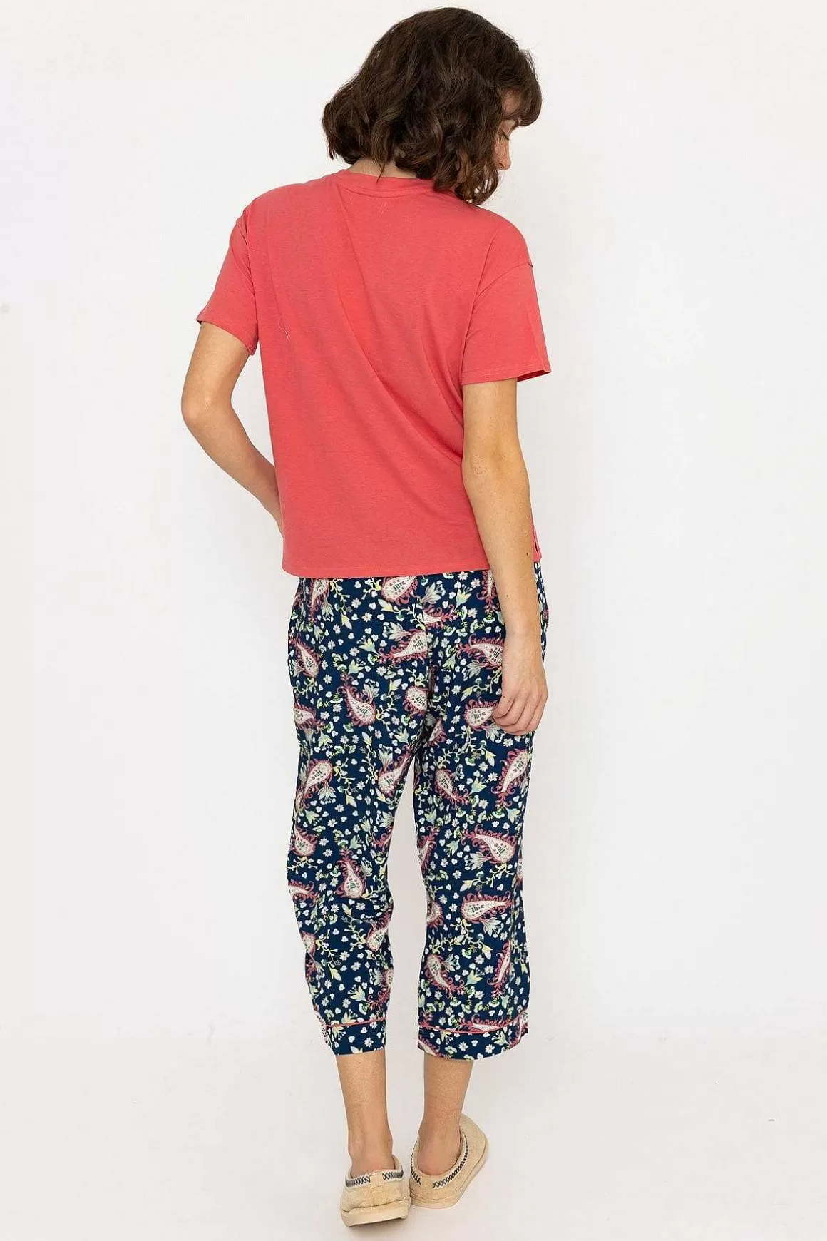 Cherish Accessories Pyjama Top And 3/4 Bottoms In Pink Sale