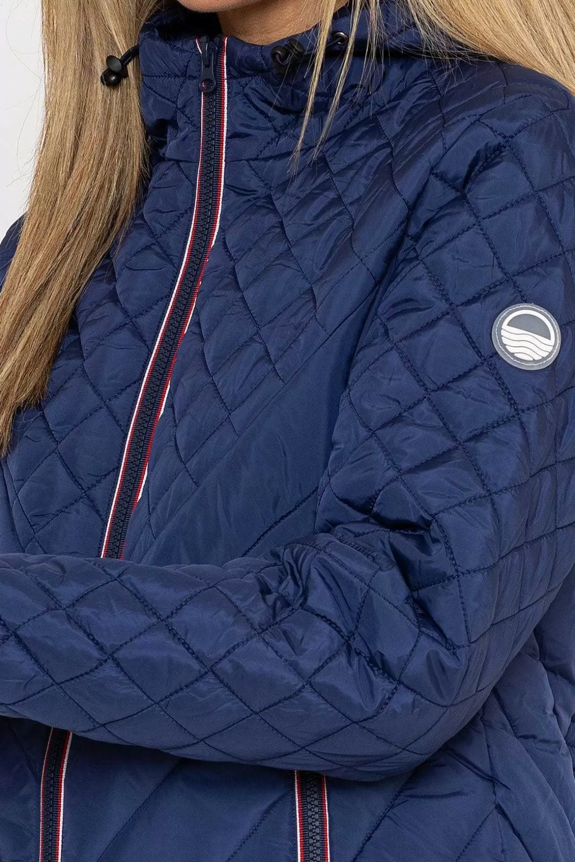 West Quay Quilted Jacket In Navy Shop