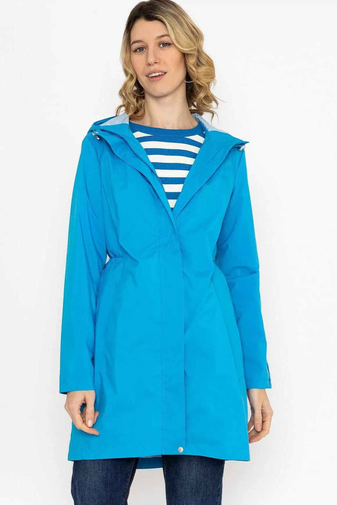 Kelly & Grace Weekend Rain Mac In Blue New