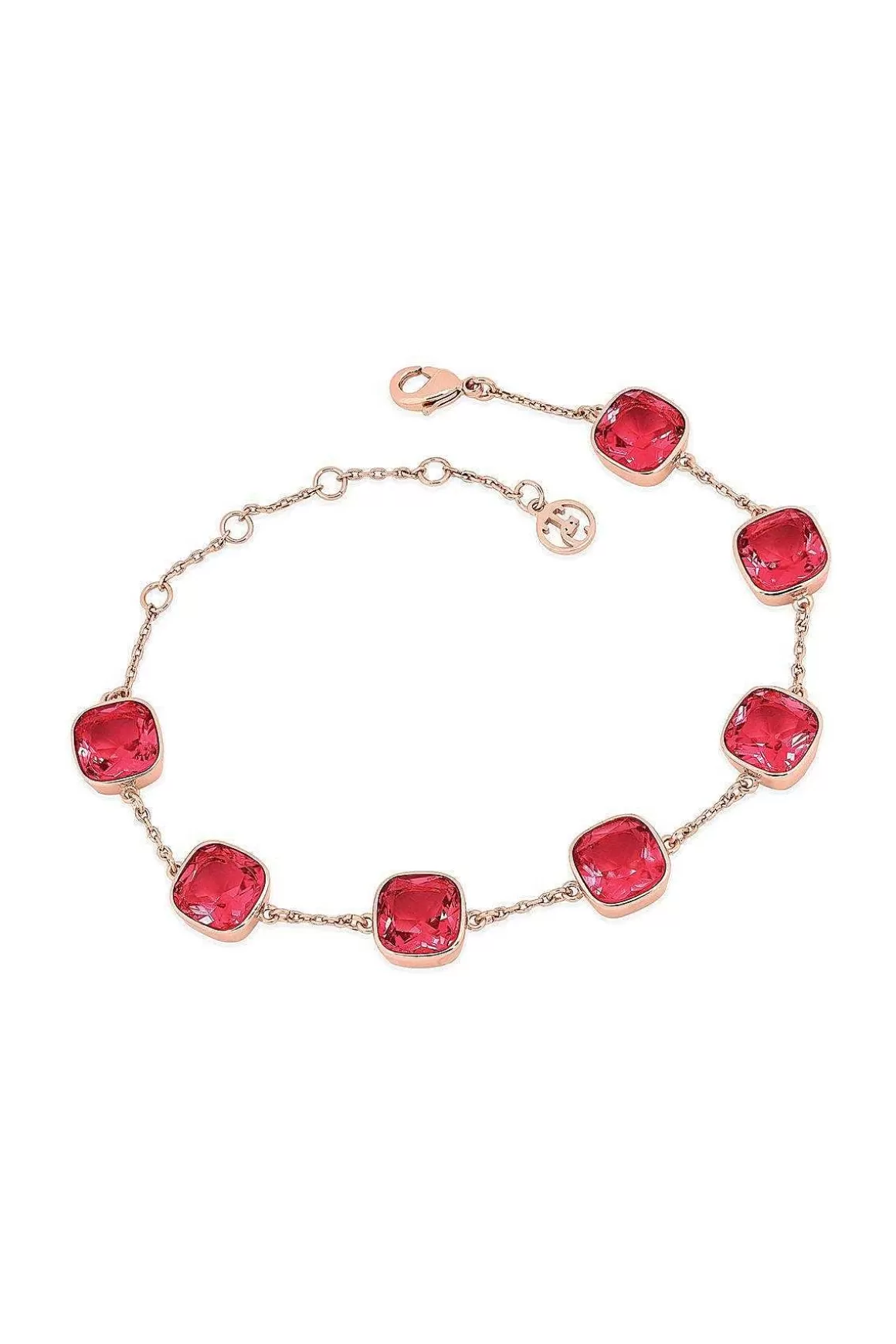 Tipperary Crystal Jewellery Raspberry Cushion Stone Rose Gold Bracelet Cheap