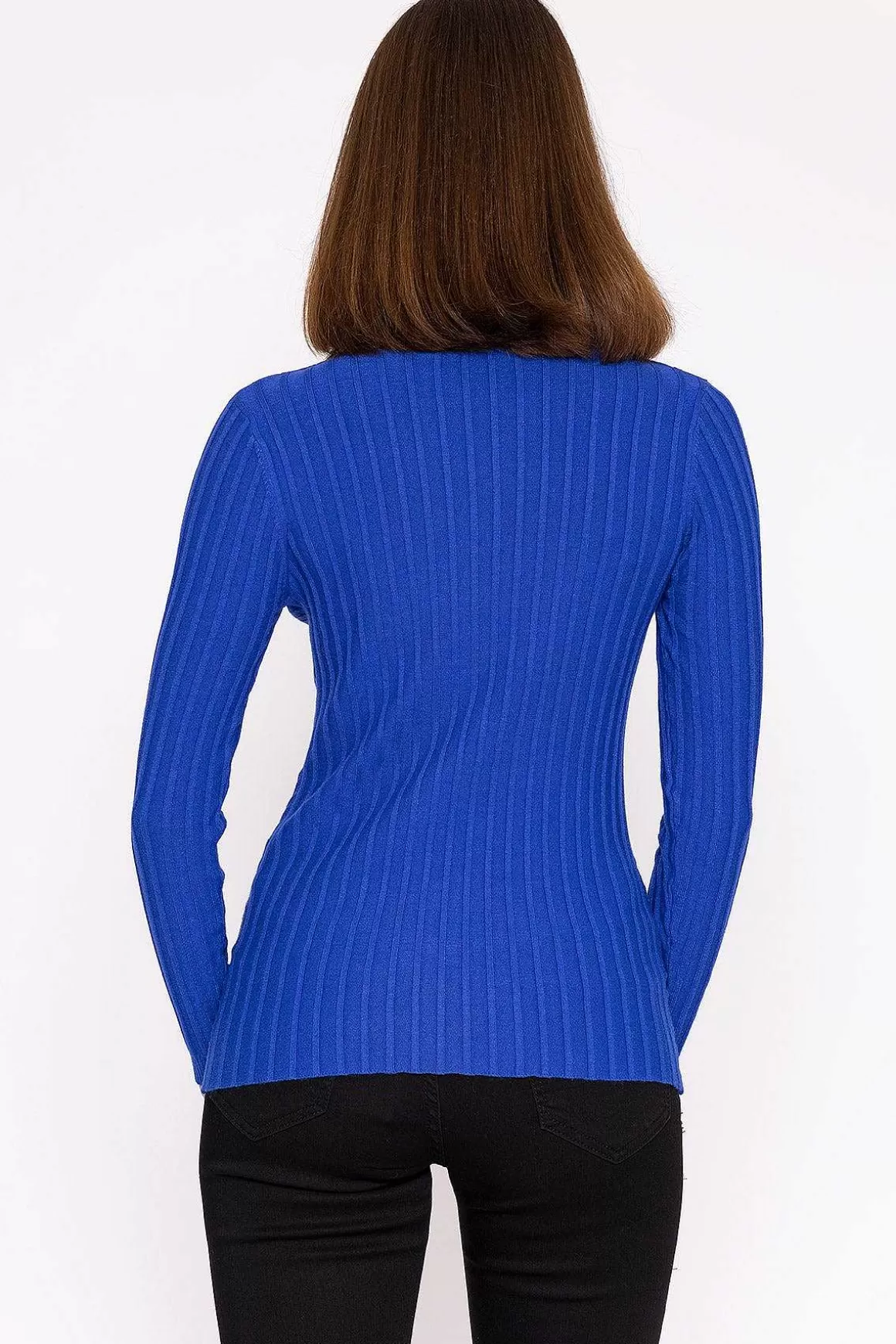 Kelly & Grace Weekend Rib Knit Top In Blue Store