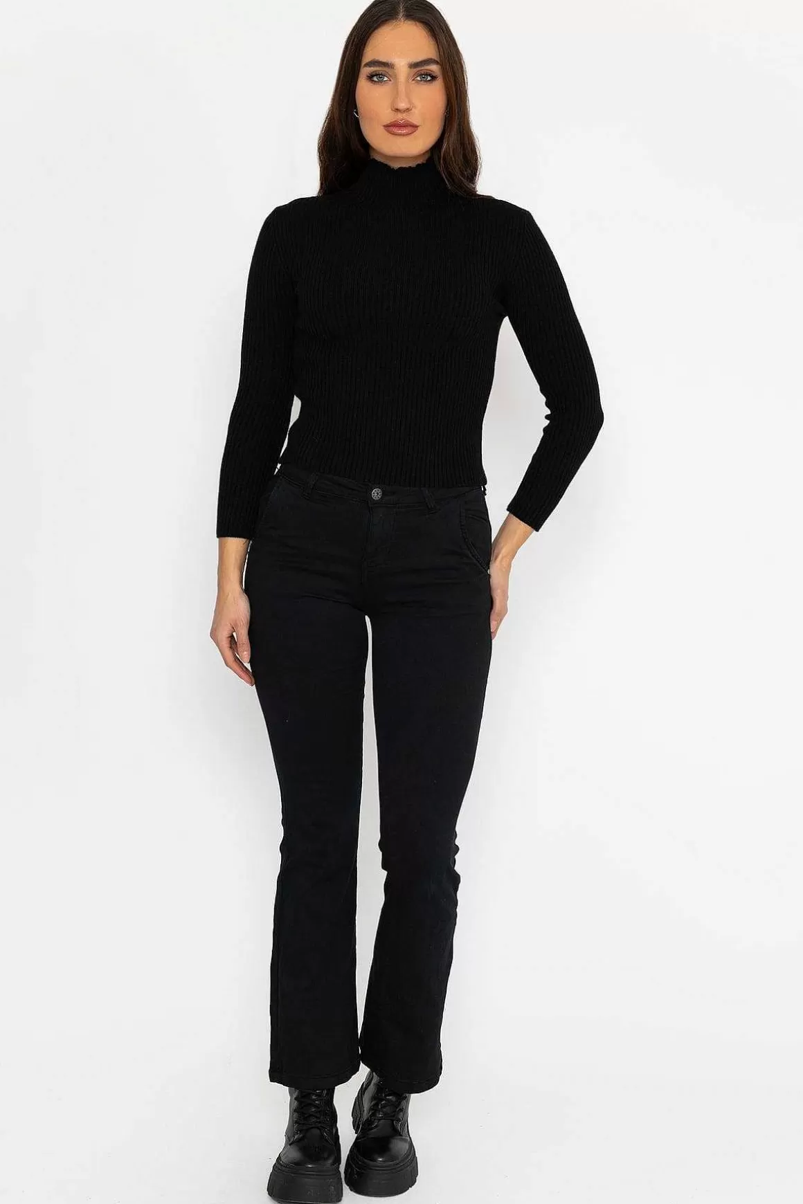 Pala D'oro Sport Rib Polo Knit In Black Online