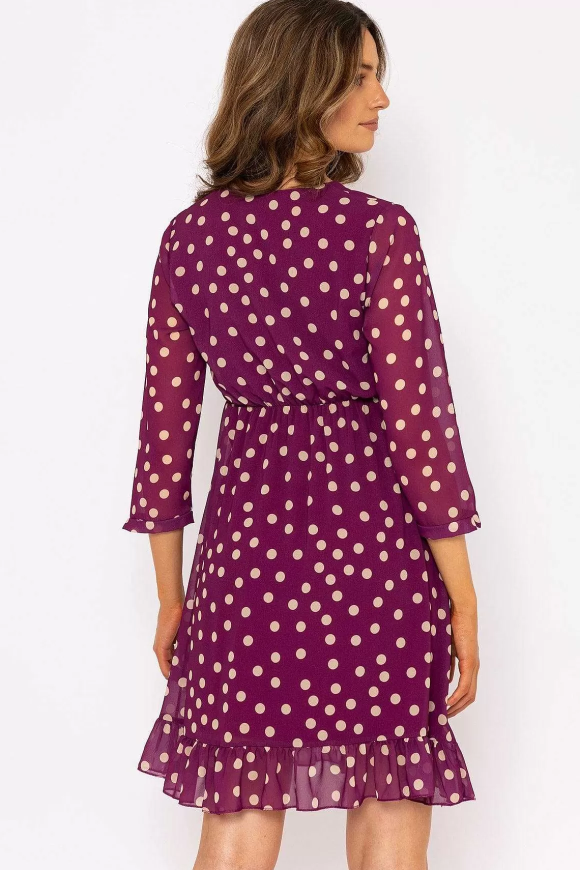 Pala D'oro Roisin Magenta Print Knee Length Dress Flash Sale